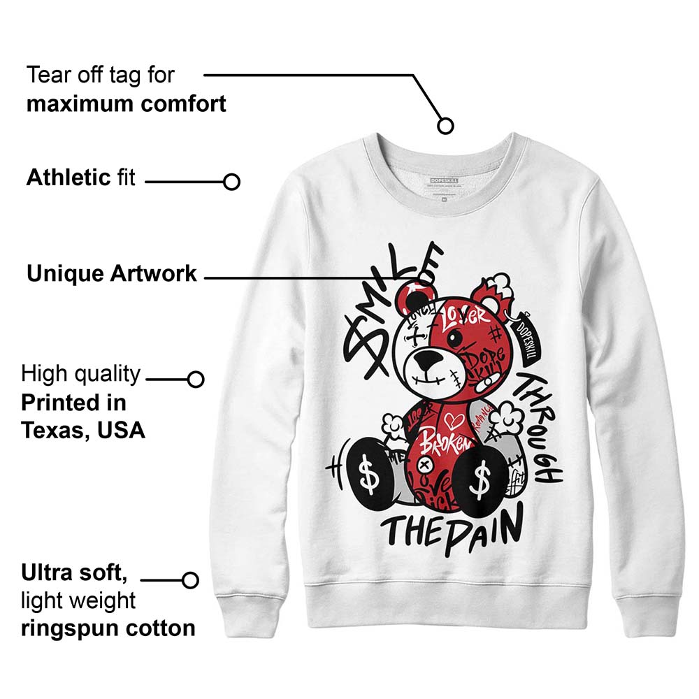 Red Taxi 12s superstreetwear Sweatshirt Smile Through The Pain Graphic