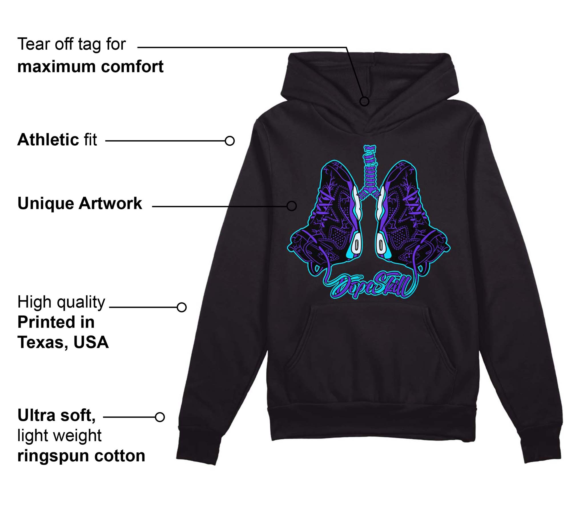Aqua 6s superstreetwear Hoodie Sweatshirt Breathe Graphic