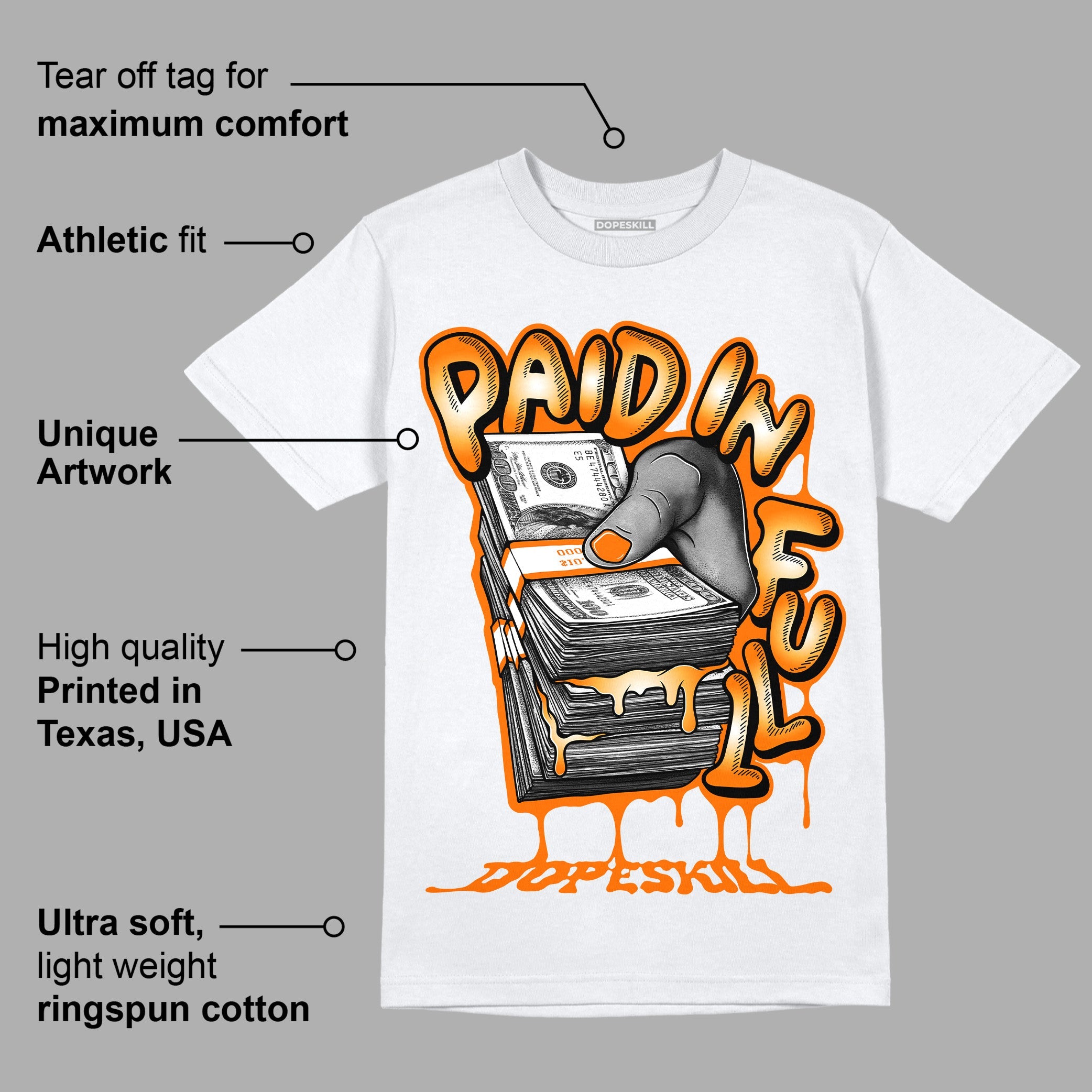 Dunk Low Magma Orange superstreetwear T-Shirt Paid In Full Graphic
