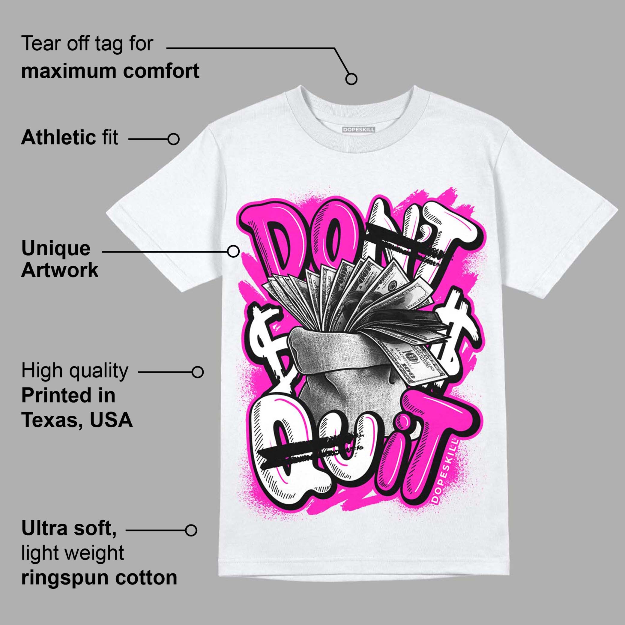 Dunk Low Active Fuchsia superstreetwear T-Shirt Don't Quit Graphic