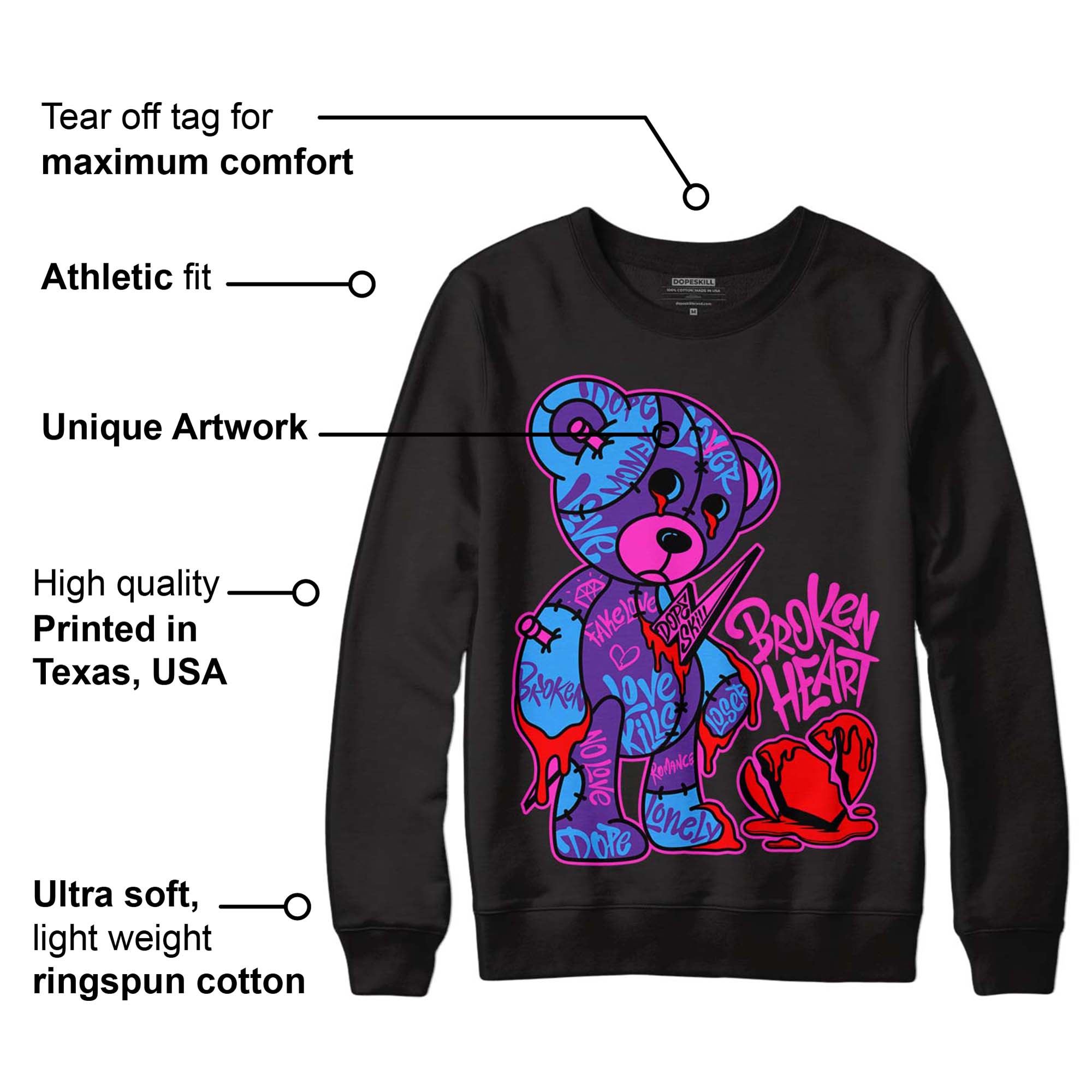 PURPLE Collection superstreetwear Sweatshirt Broken Heart Graphic