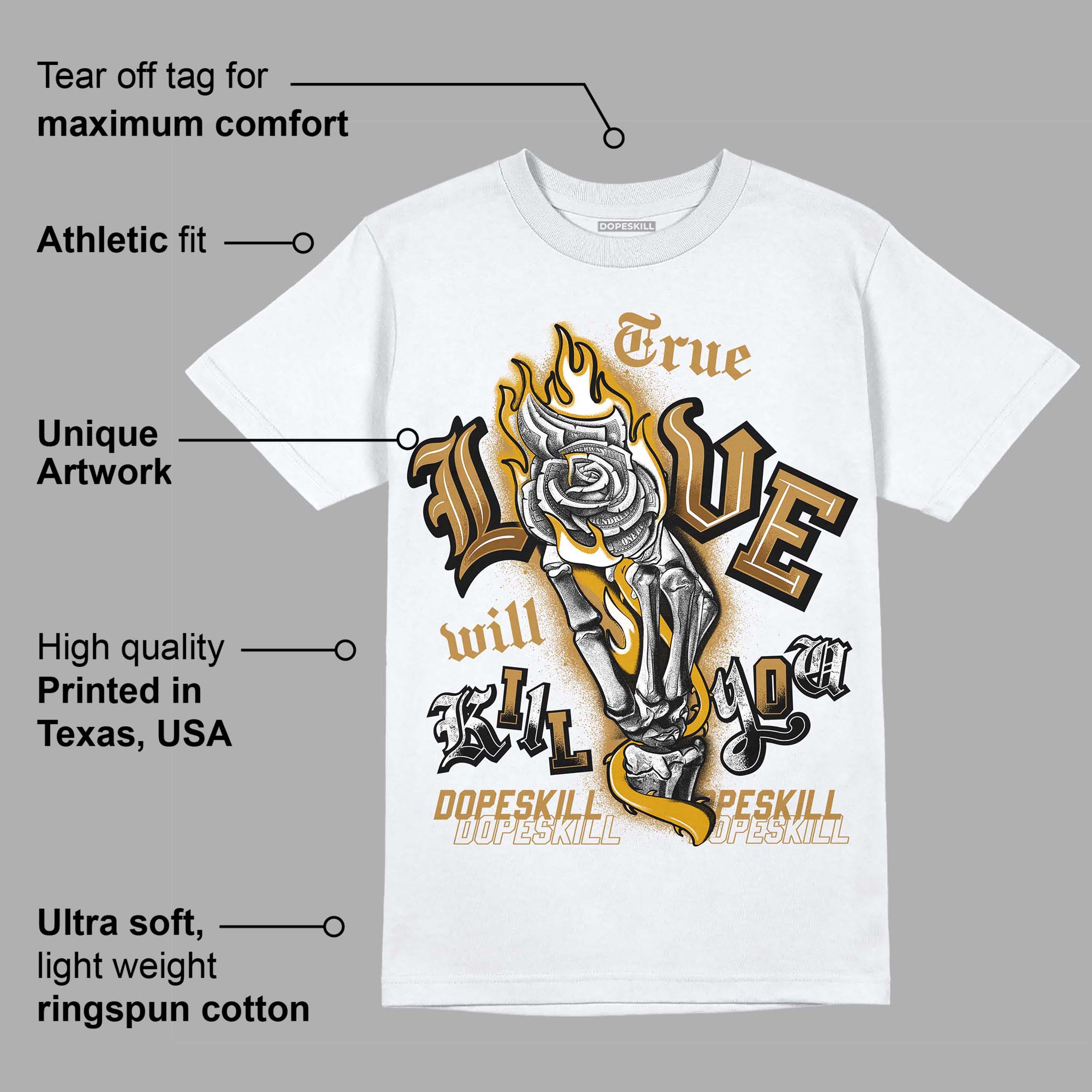 Wheat 13s superstreetwear T-Shirt True Love Will Kill You Graphic