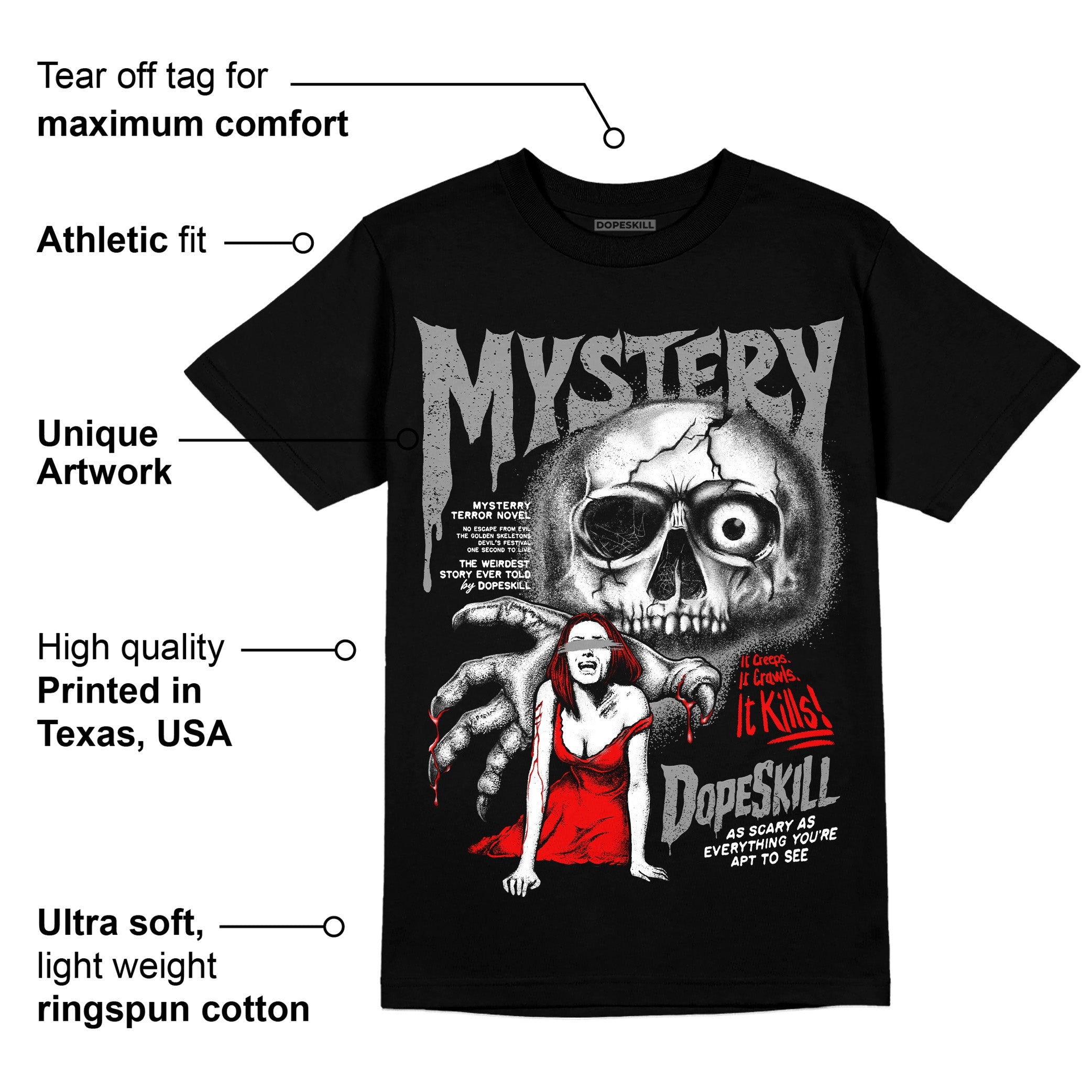 Black and White Collection superstreetwear T-Shirt Mystery Ghostly Grasp Graphic