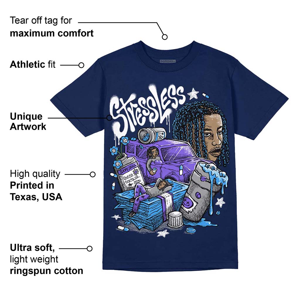 Midnight Navy 3s superstreetwear Navy T-shirt Stressless Graphic