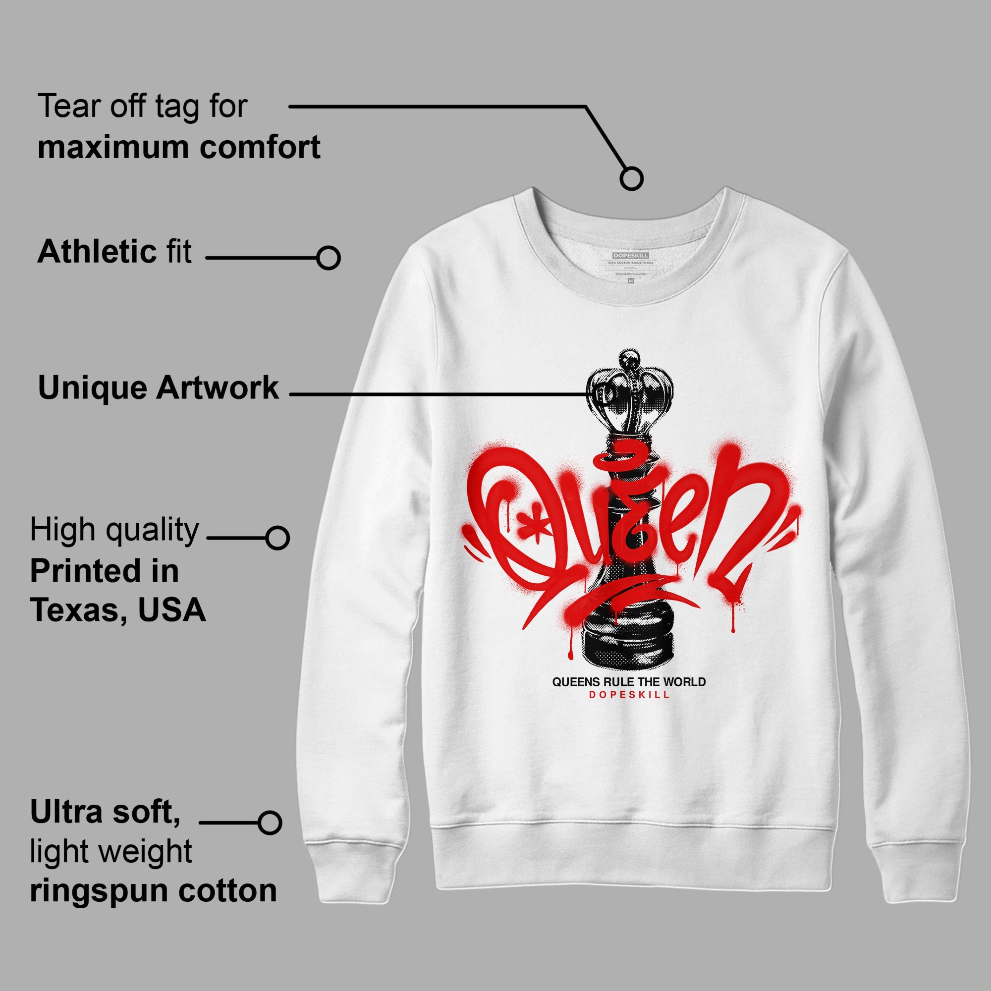 Red Cement 4S superstreetwear Sweatshirt Queen Chess Graphic