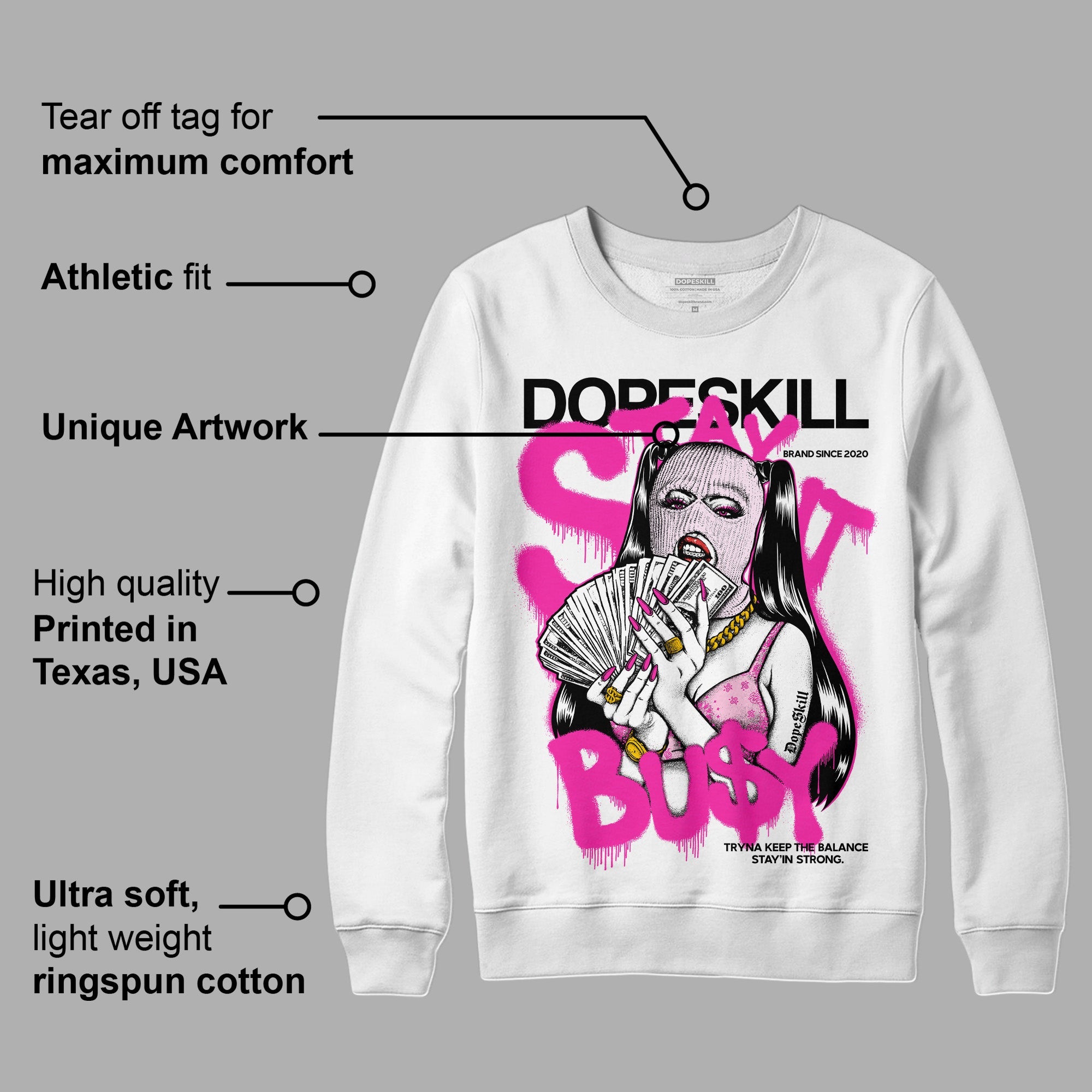 Triple Pink Dunk Low superstreetwear Sweatshirt Stay It Busy Graphic