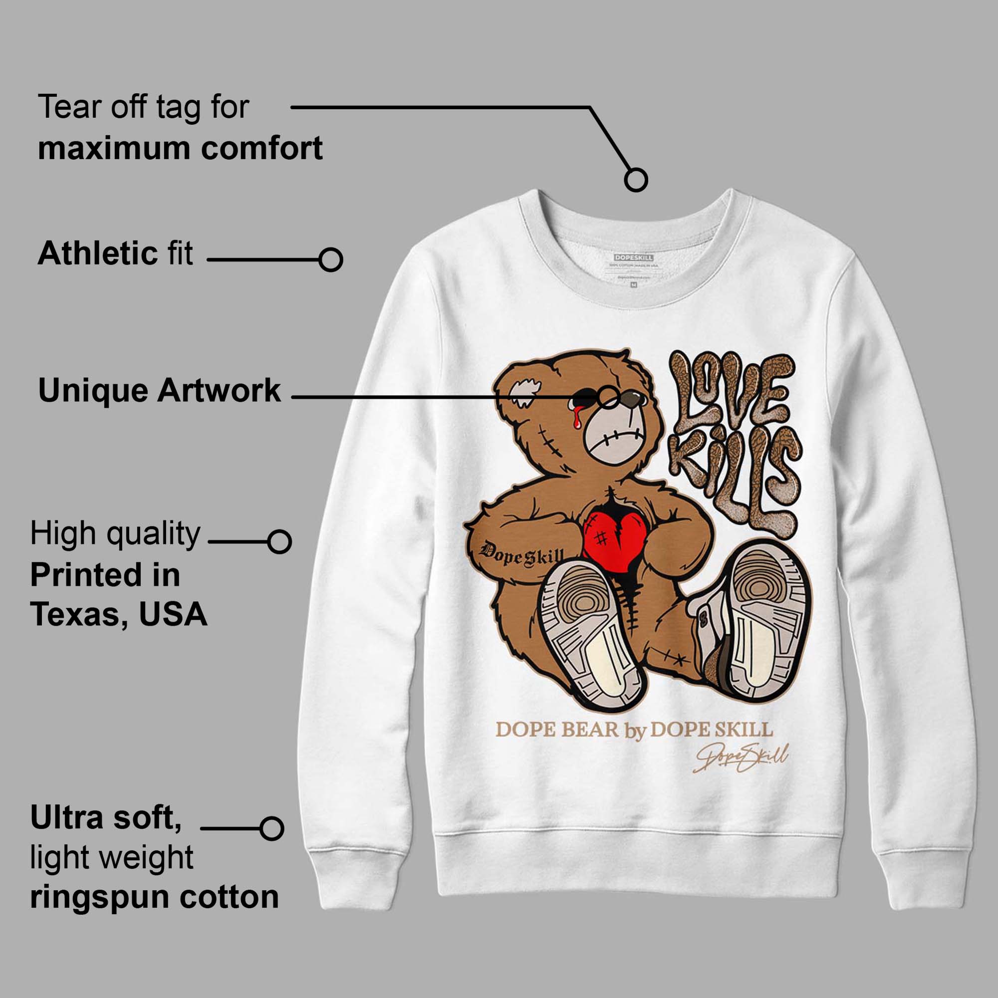 Palomino 3s superstreetwear Sweatshirt Love Kills Graphic