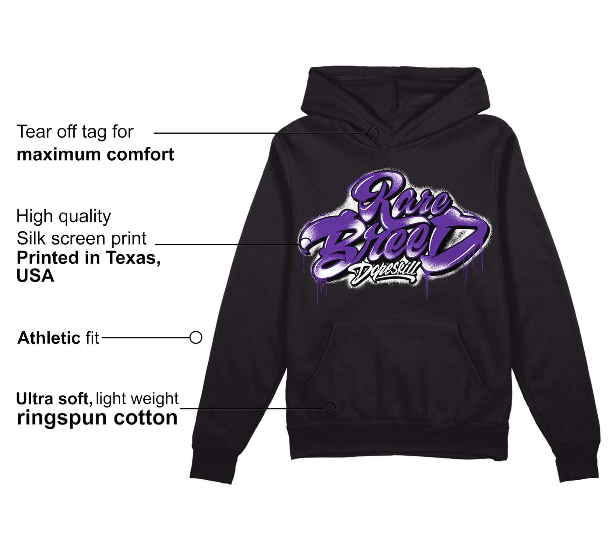 Court Purple 13s superstreetwear Hoodie Sweatshirt Rare Breed Type Graphic