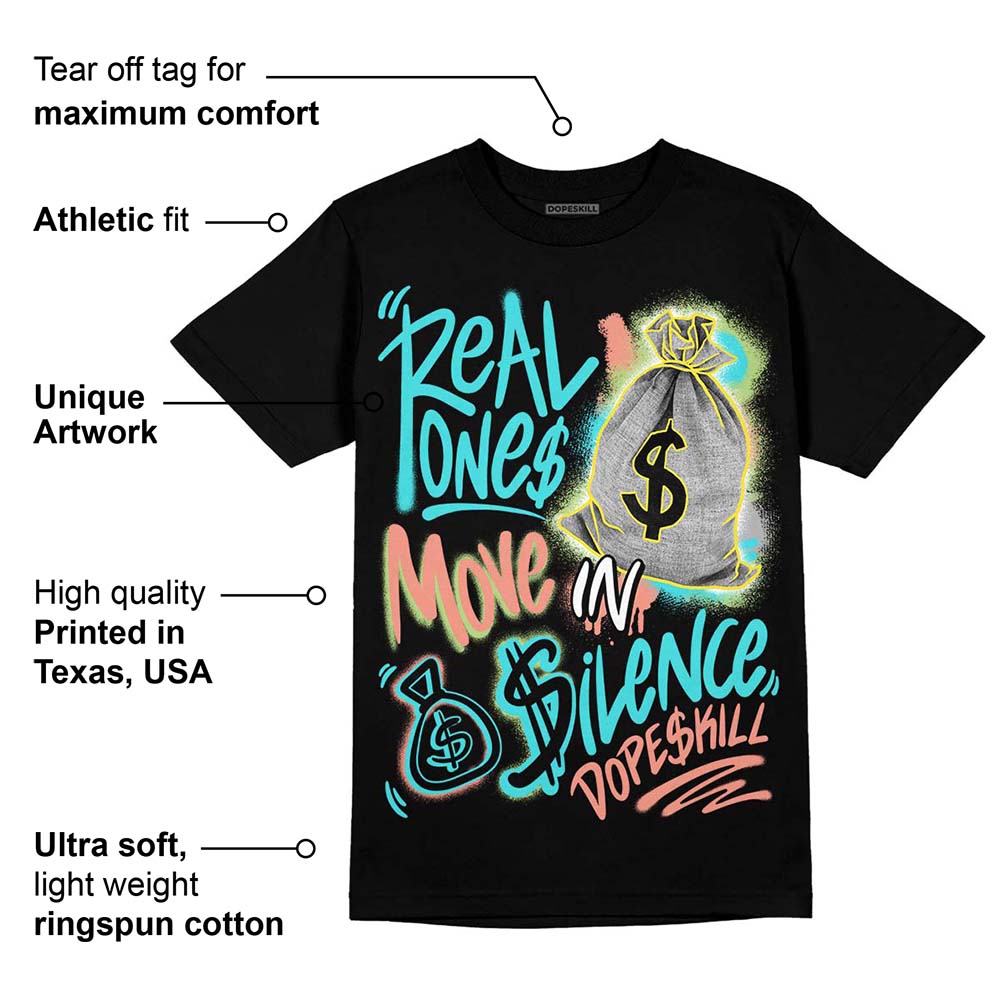 Cyan Burst 9060 superstreetwear T-Shirt Real Ones Move In Silence Graphic