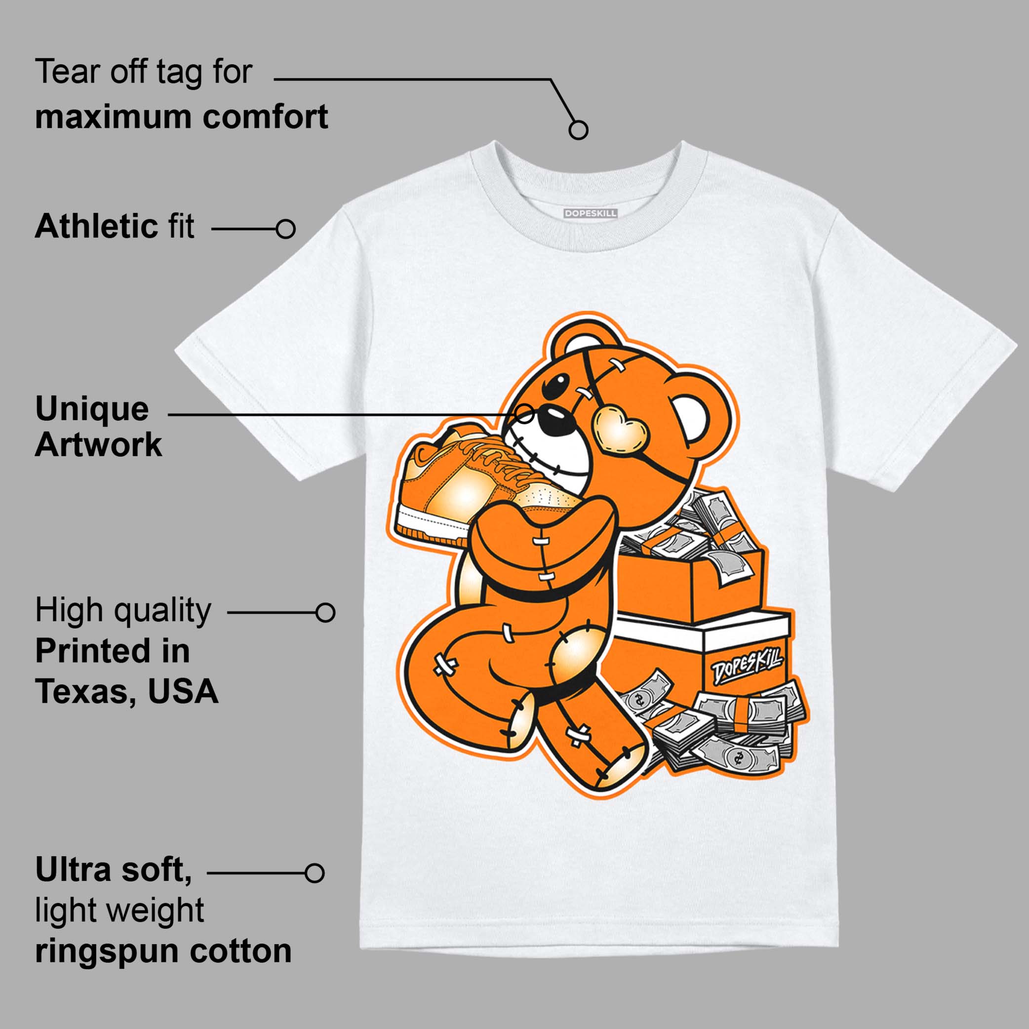 Dunk Low Magma Orange superstreetwear T-Shirt Bear Steals Sneaker Graphic