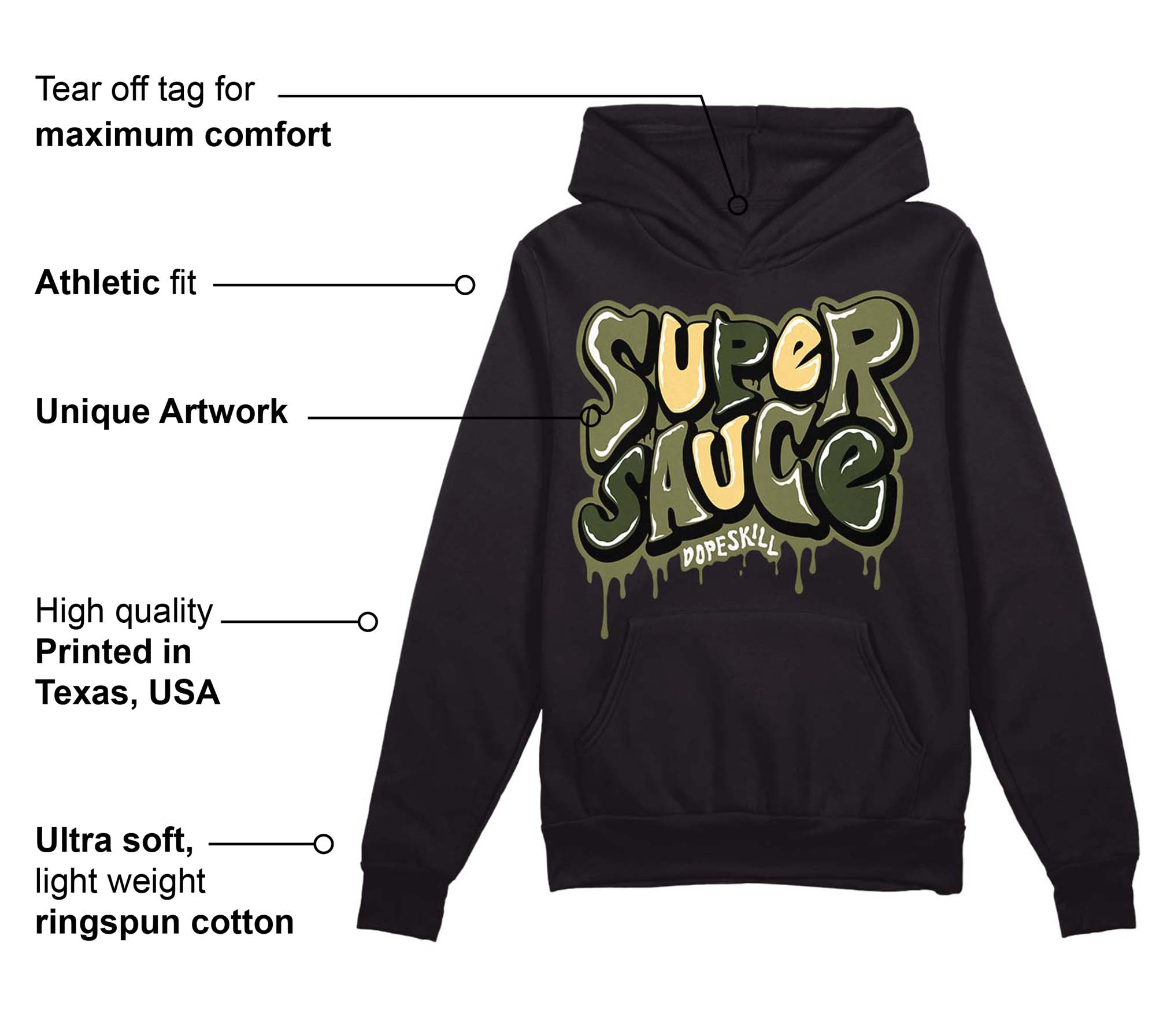 Craft Olive 4s superstreetwear Hoodie Sweatshirt Super Sauce Graphic
