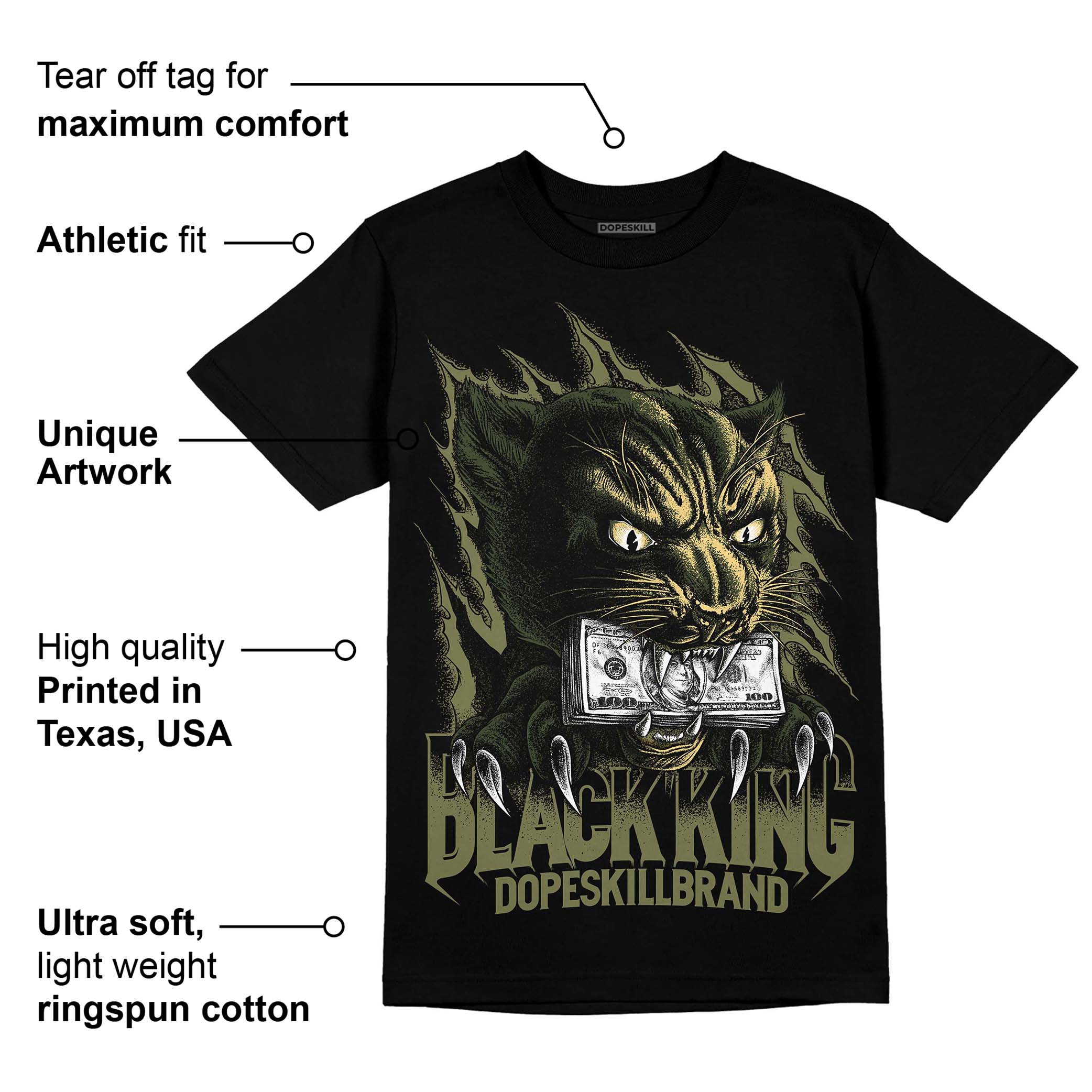 Craft Olive 4s superstreetwear T-Shirt Black King Graphic