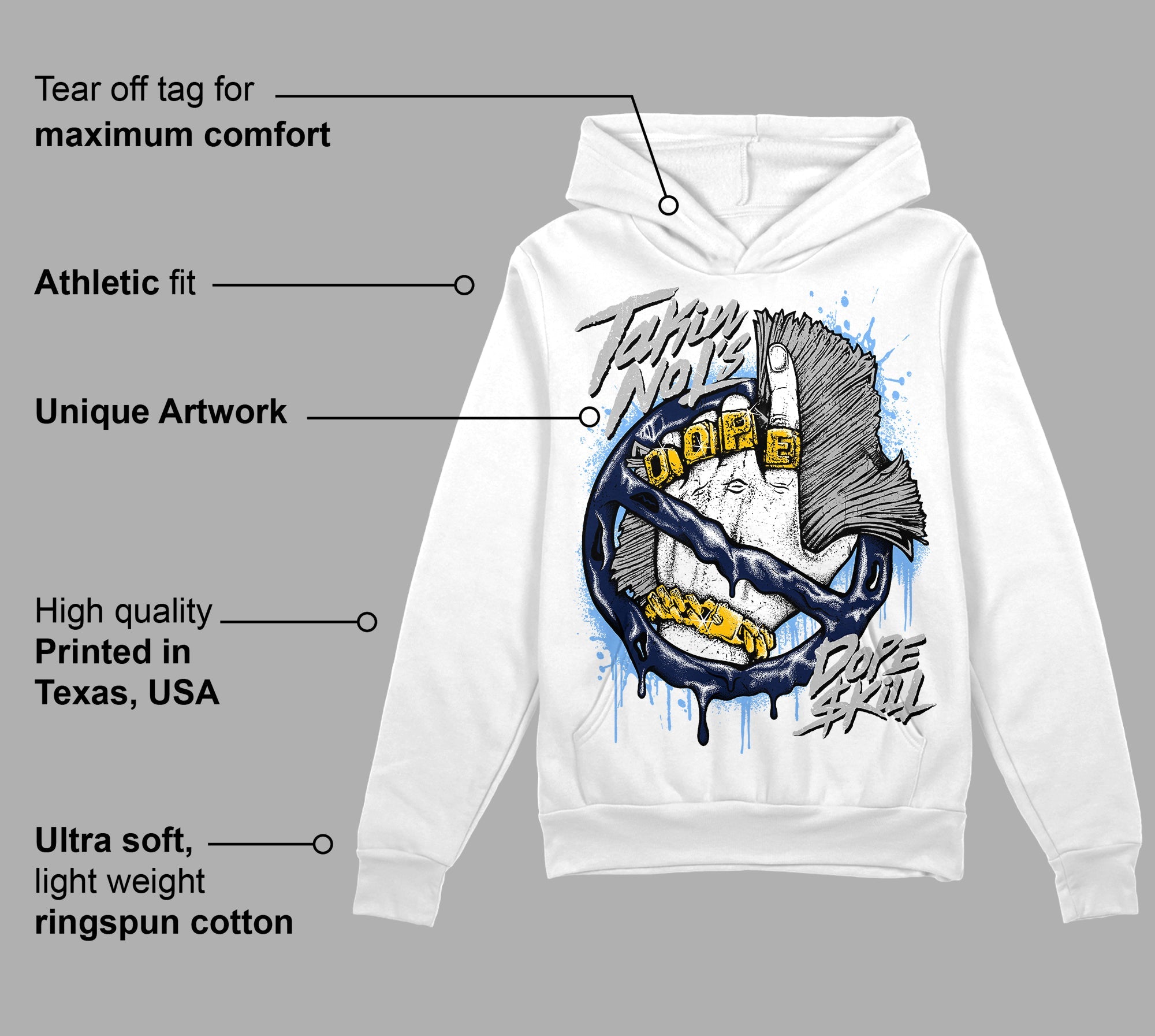 Midnight Navy 5s superstreetwear Hoodie Sweatshirt Takin No L's Graphic