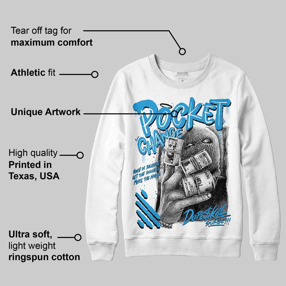 Military Blue 4s superstreetwear Sweatshirt Pocket Change Graphic