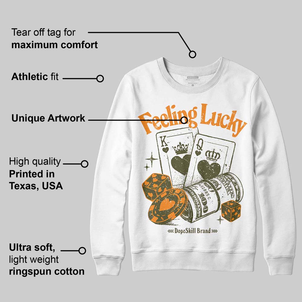 Olive Collection superstreetwear Sweatshirt Feeling Lucky Graphic