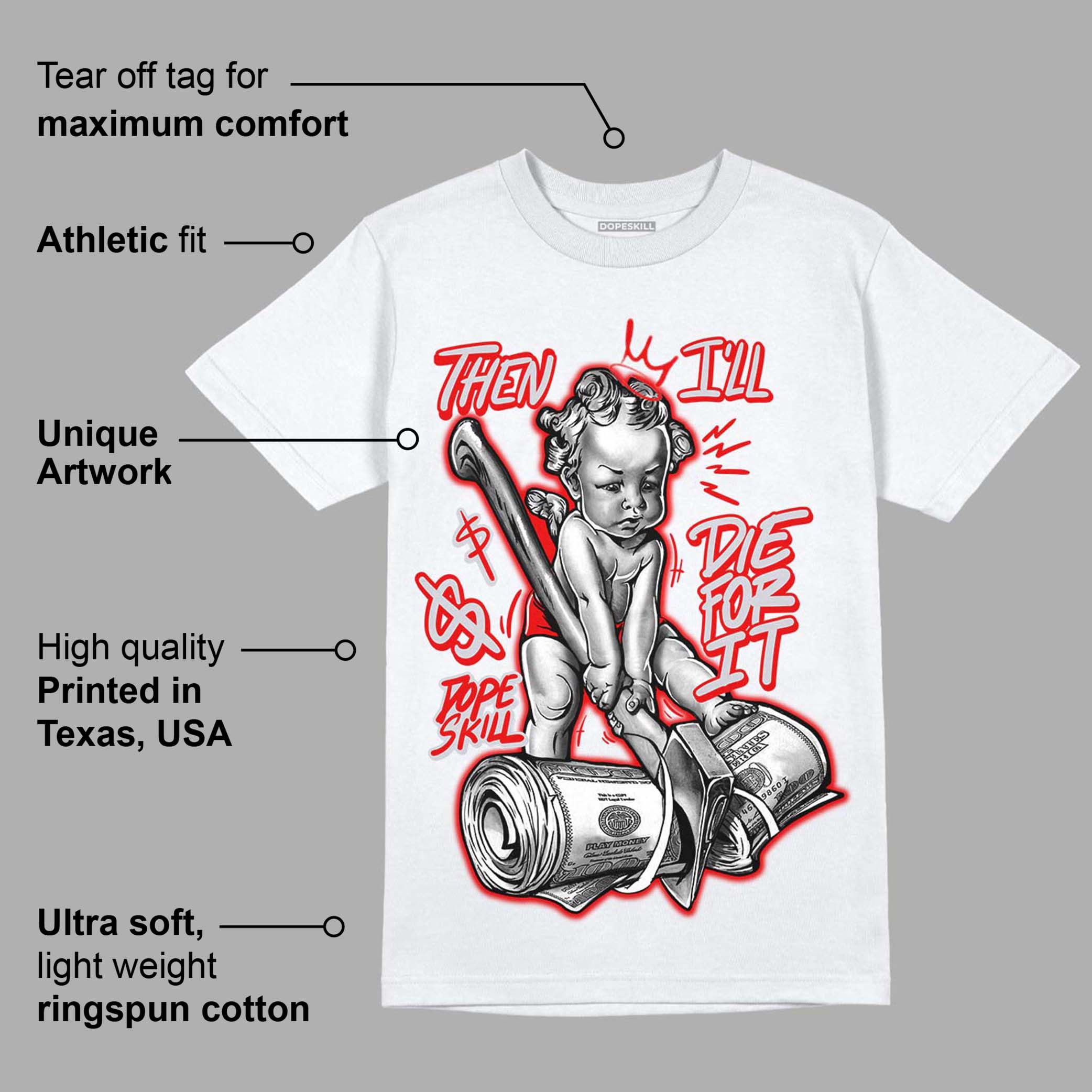 Red Cement 4S superstreetwear T-Shirt Then I'll Die For It Graphic