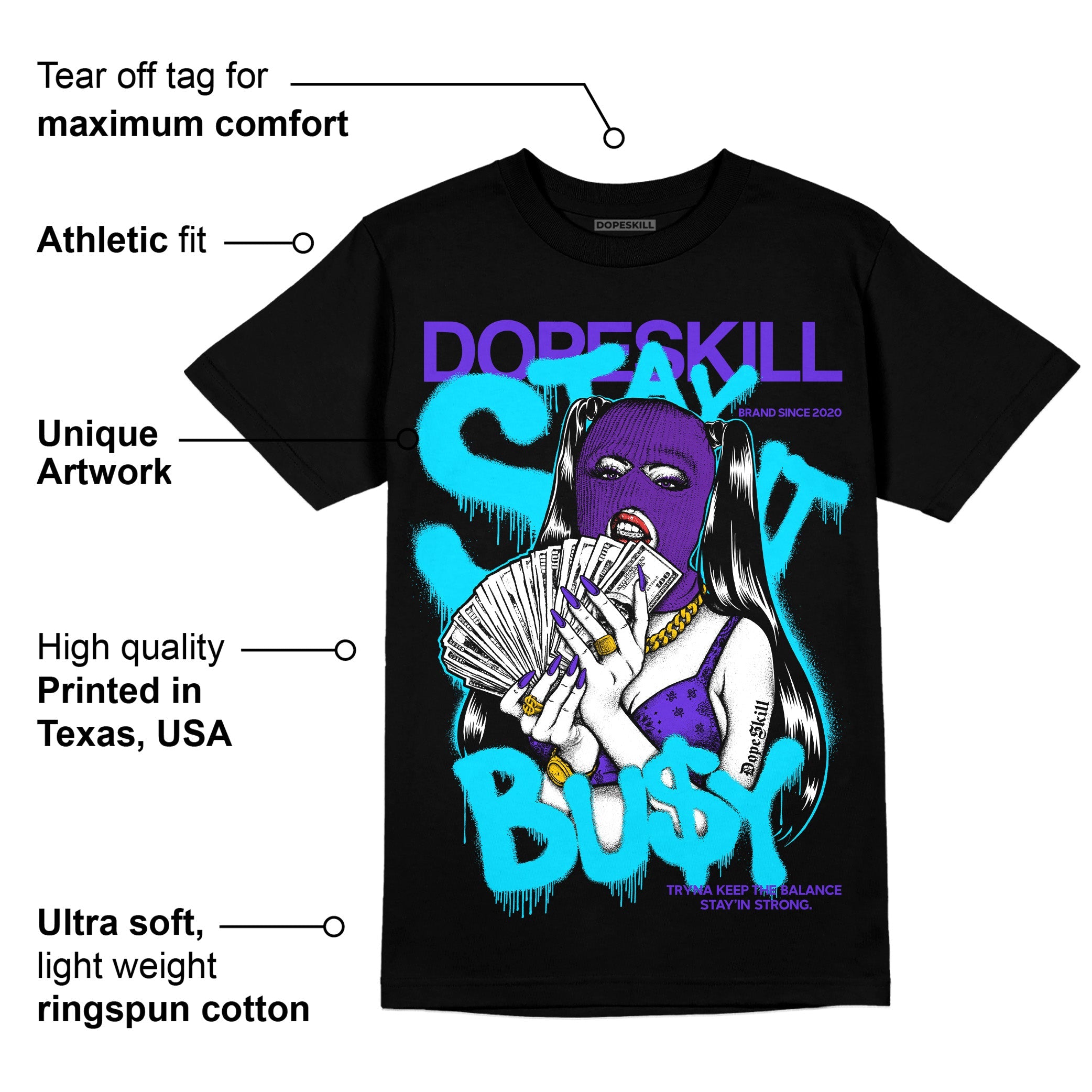 Aqua 6s superstreetwear T-Shirt Stay It Busy Graphic