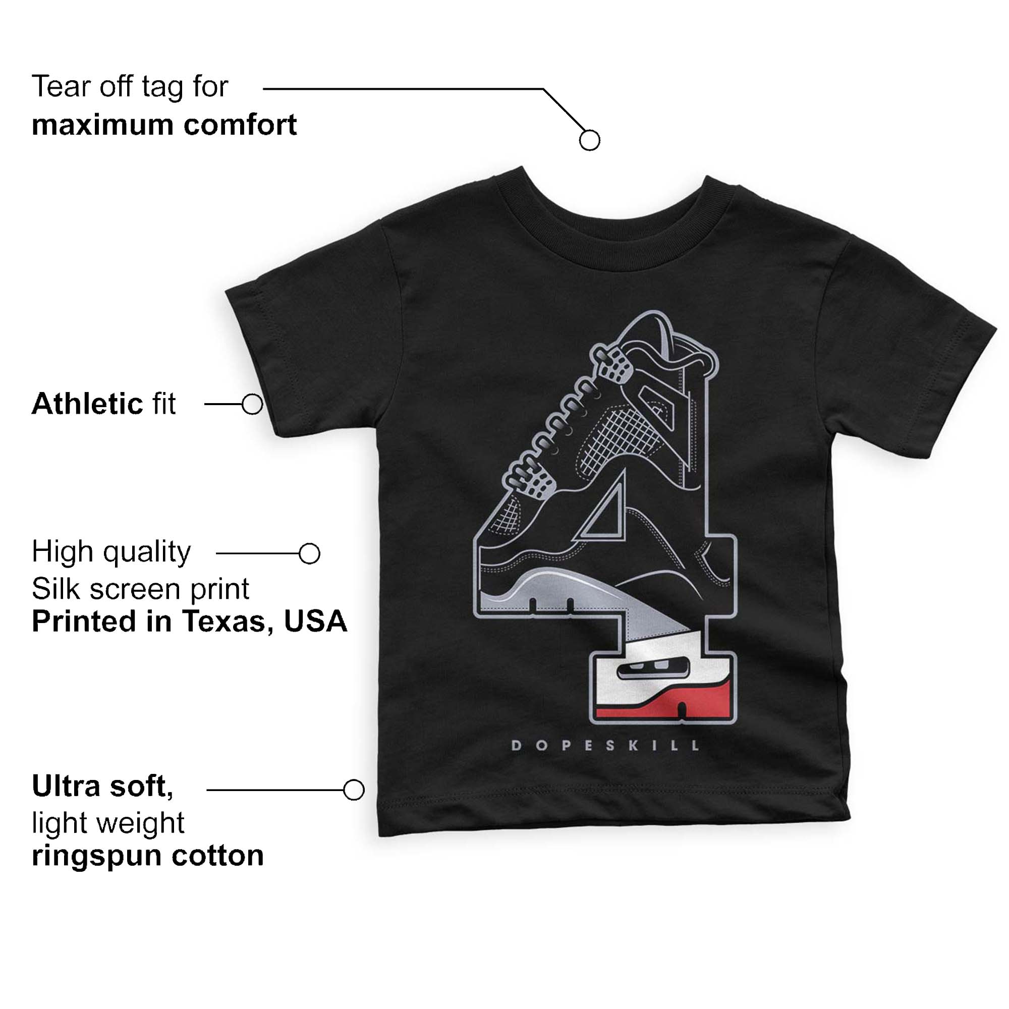 Bred Reimagined 4s superstreetwear Toddler Kids T-shirt No.4 Graphic
