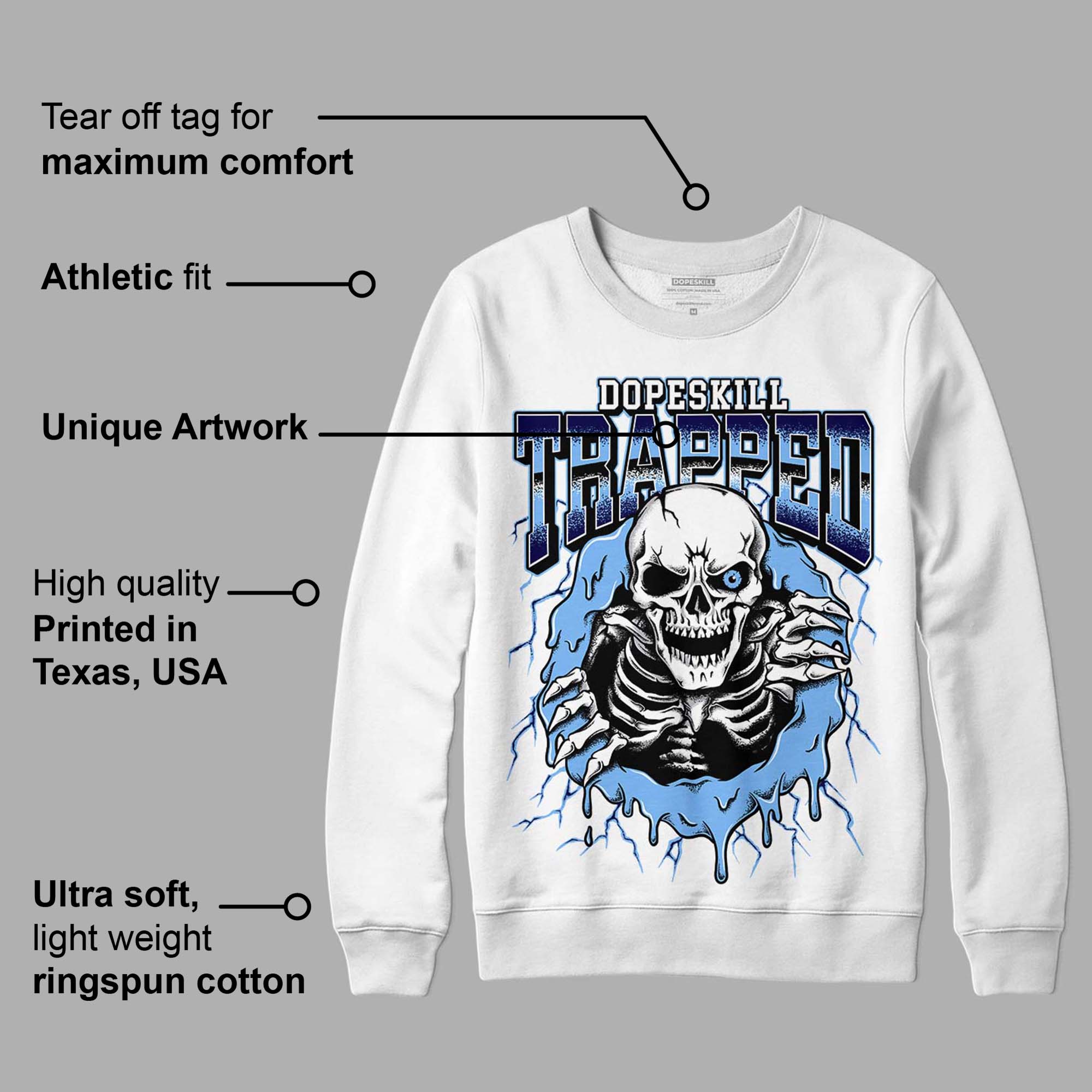 AJ 6 University Blue superstreetwear Sweatshirt Trapped Halloween Graphic