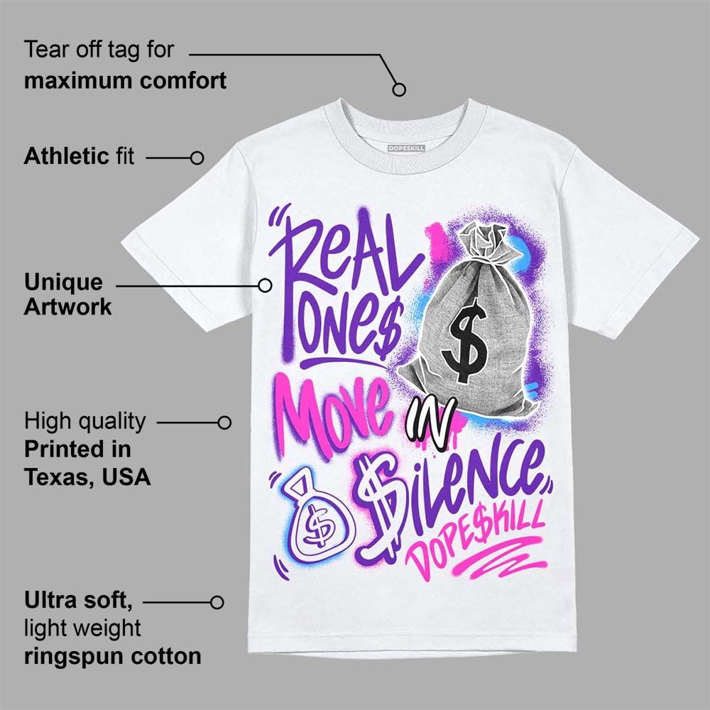 Dunk Purple Championship Court White superstreetwear T-Shirt Real Ones Move In Silence Graphic