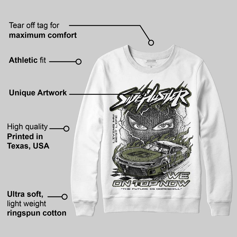 Olive Collection superstreetwear Sweatshirt New Side Hustler Graphic