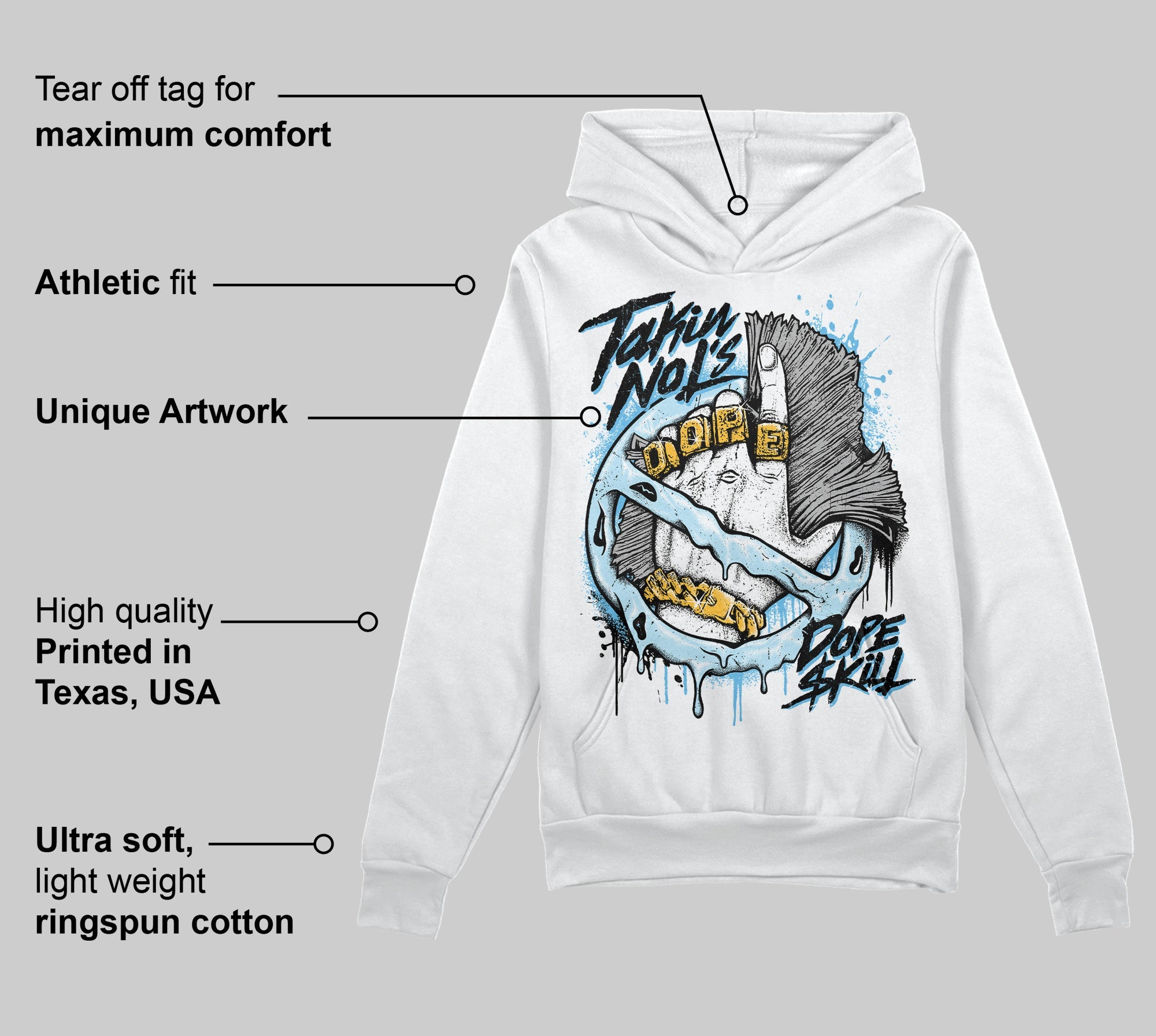 Legend Blue 11s superstreetwear Hoodie Sweatshirt Takin No L's Graphic