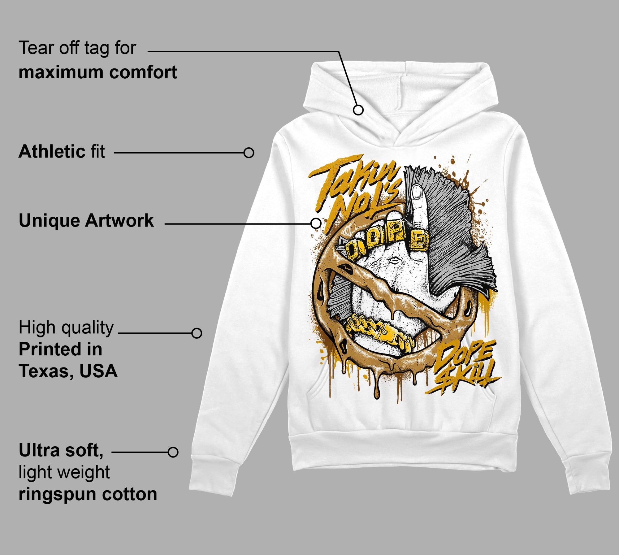 Wheat 13s superstreetwear Hoodie Sweatshirt Takin No L's Graphic