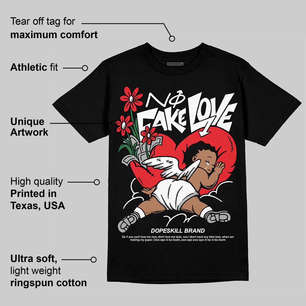 White Thunder 4s superstreetwear T-Shirt No Fake Love Graphic