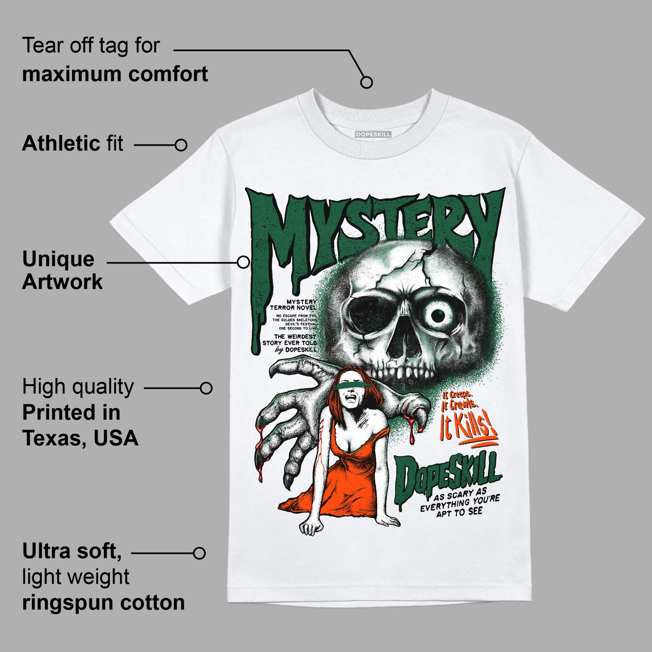 Dunk Low Team Dark Green Orange superstreetwear T-Shirt Mystery Ghostly Grasp Graphic