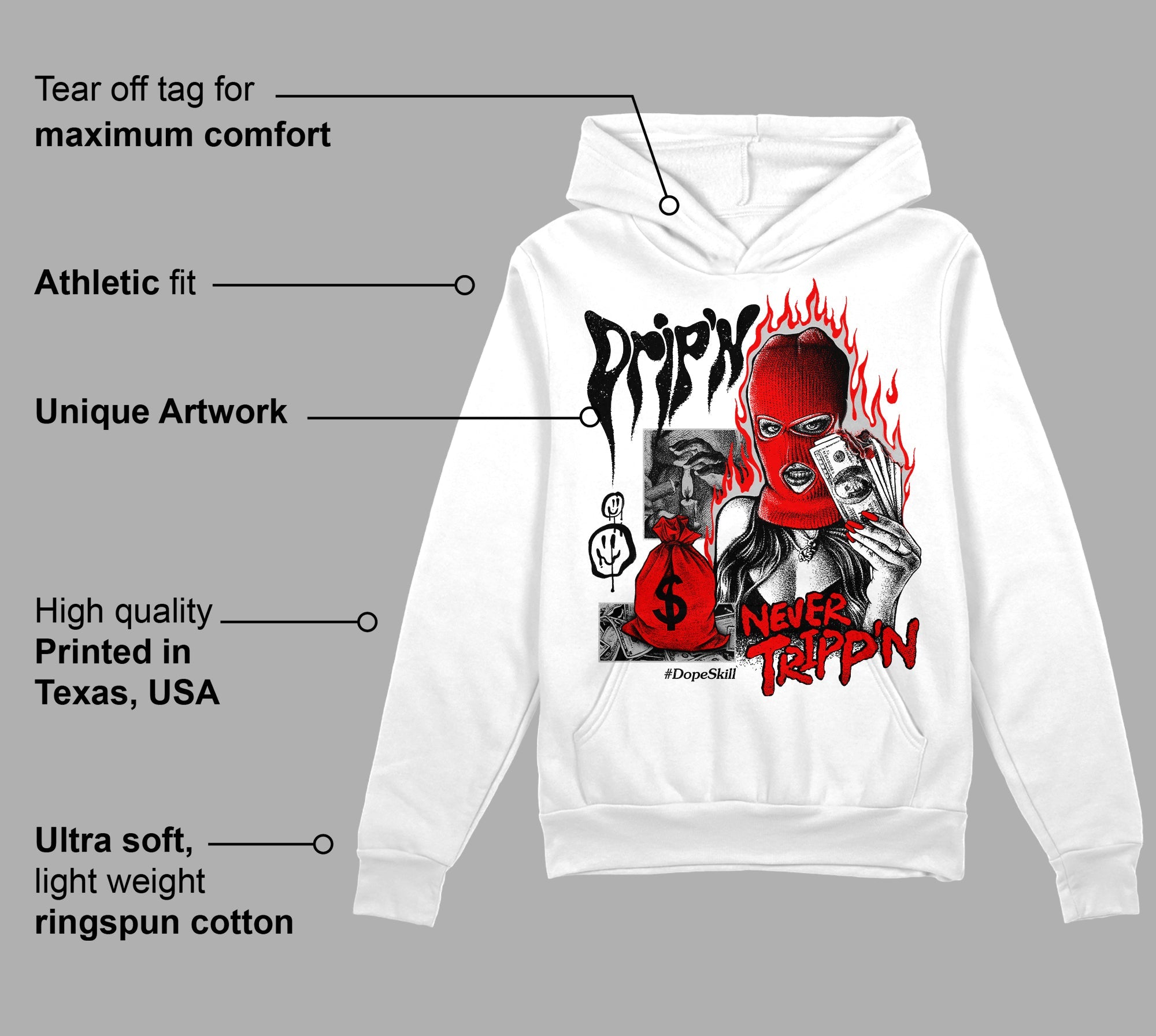 Cherry 12s superstreetwear Hoodie Sweatshirt Drip'n Never Tripp'n Graphic
