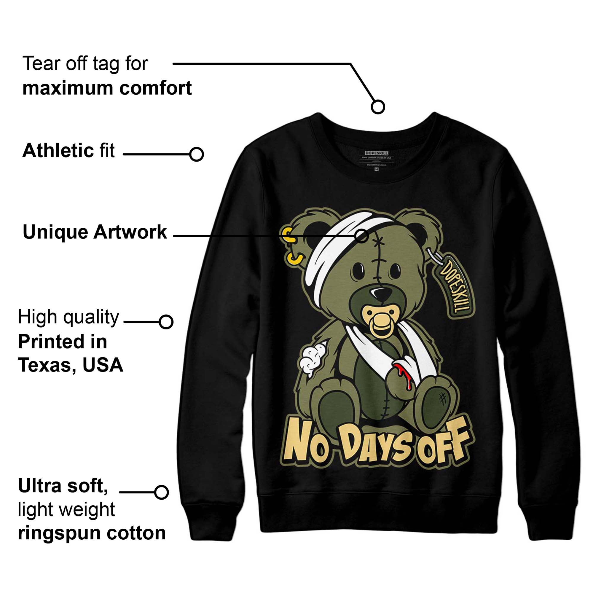 Craft Olive 4s superstreetwear Sweatshirt Hurt Bear Graphic