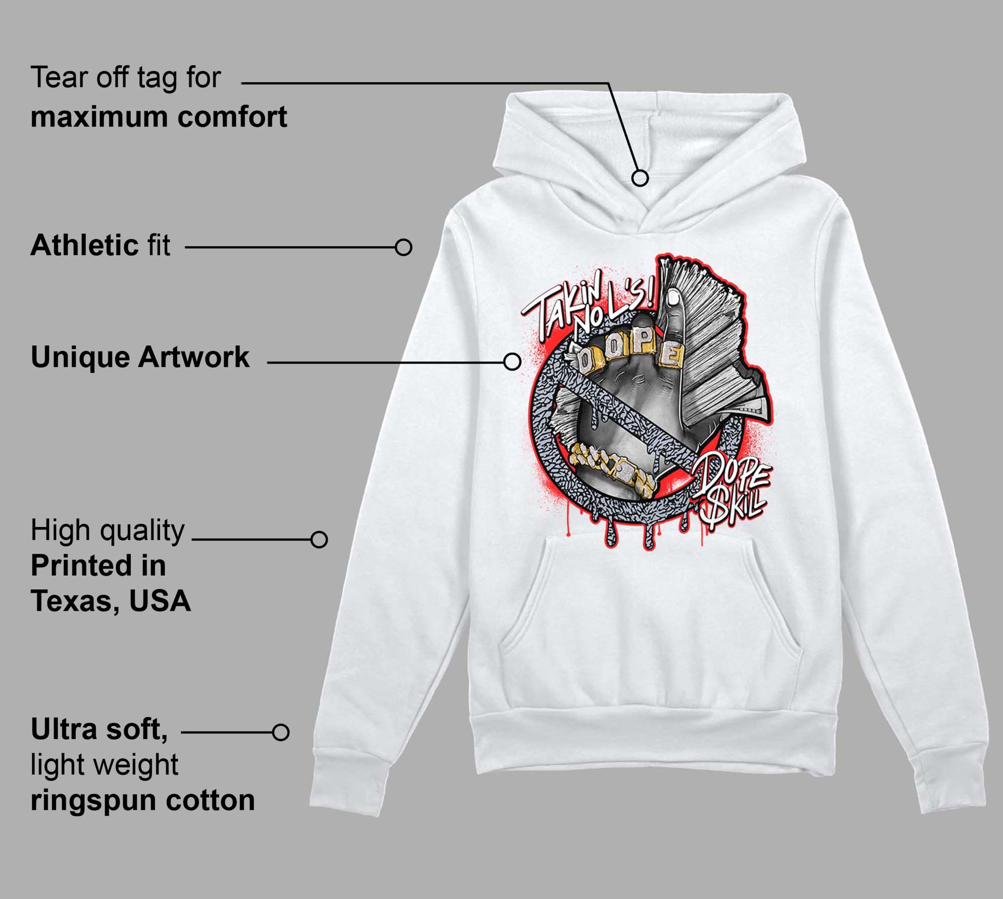 White Cement Reimagined 3s superstreetwear Hoodie Sweatshirt Takin No L's Graphic