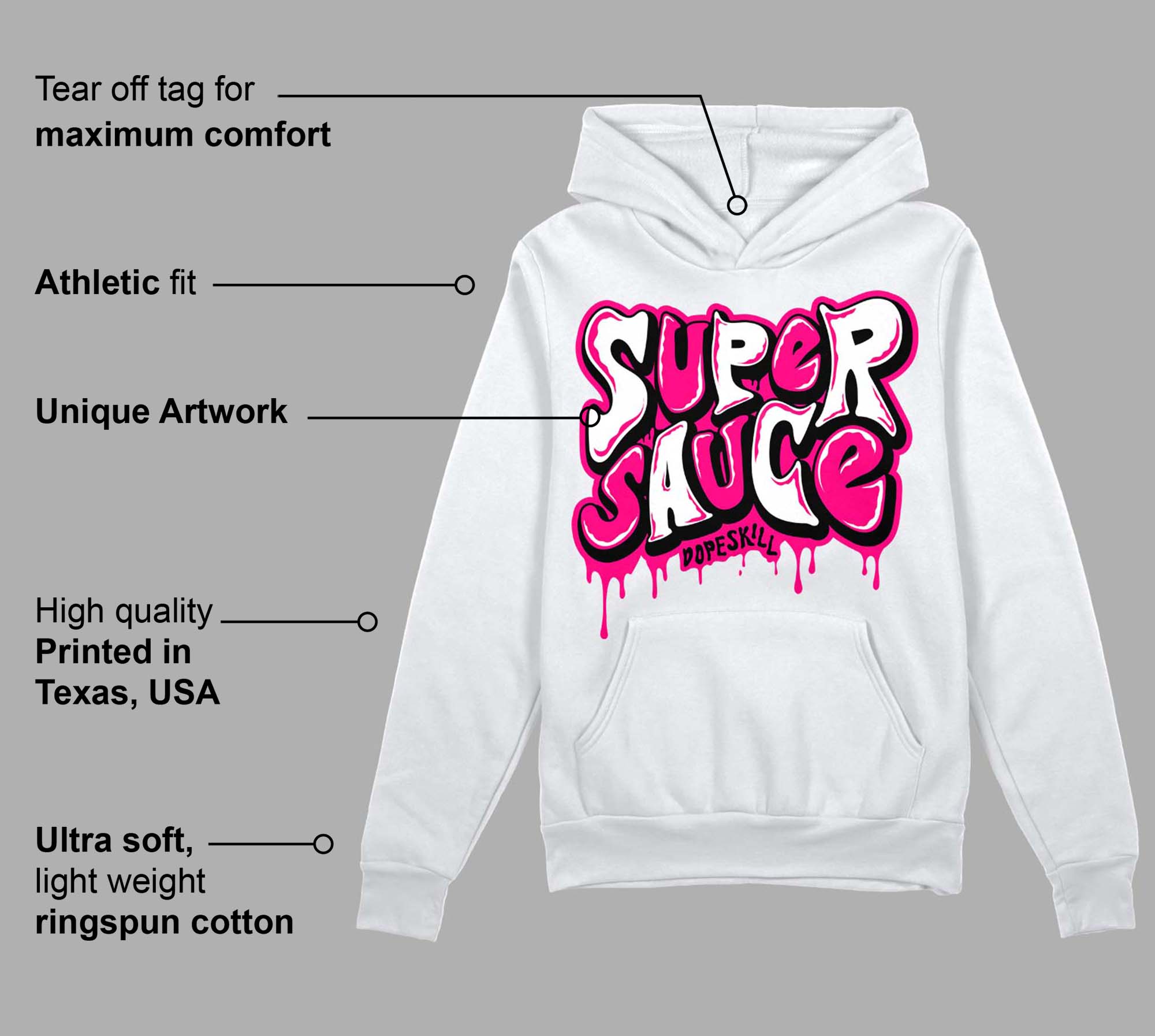 Fierce Pink 1s superstreetwear Hoodie Sweatshirt Super Sauce Graphic
