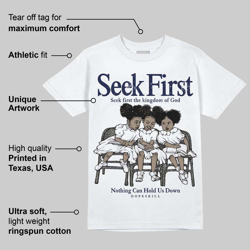 Midnight Navy 3s superstreetwear T-Shirt New Seek First Graphic