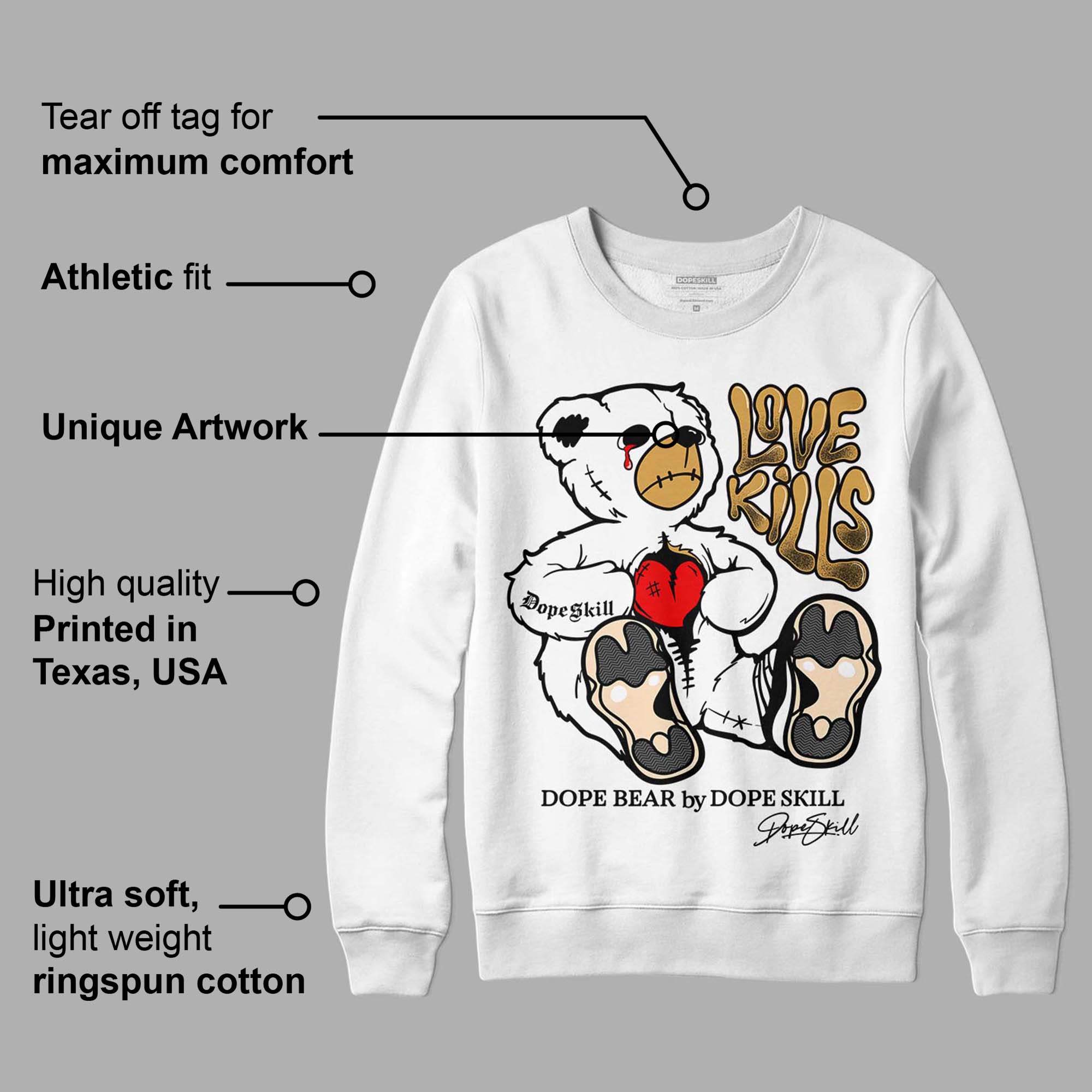 Gratitude 11s superstreetwear Sweatshirt Love Kills Graphic