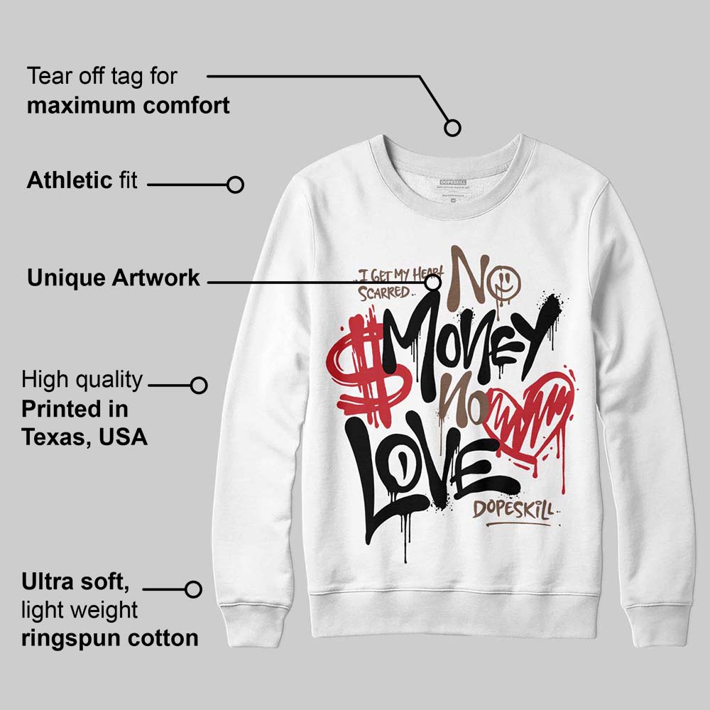 Olive 9s superstreetwear Sweatshirt No Money No Love Typo Graphic