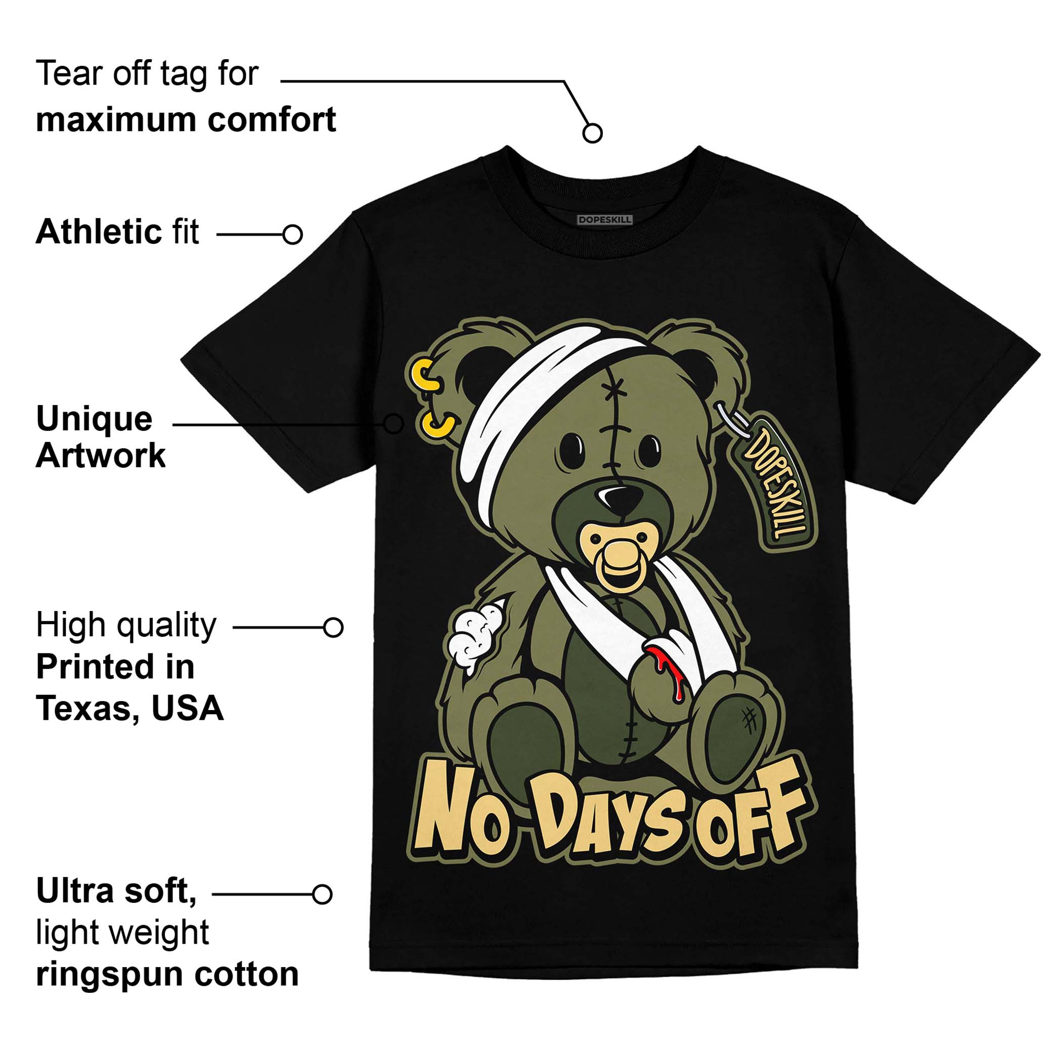 Craft Olive 4s superstreetwear T-Shirt Hurt Bear Graphic