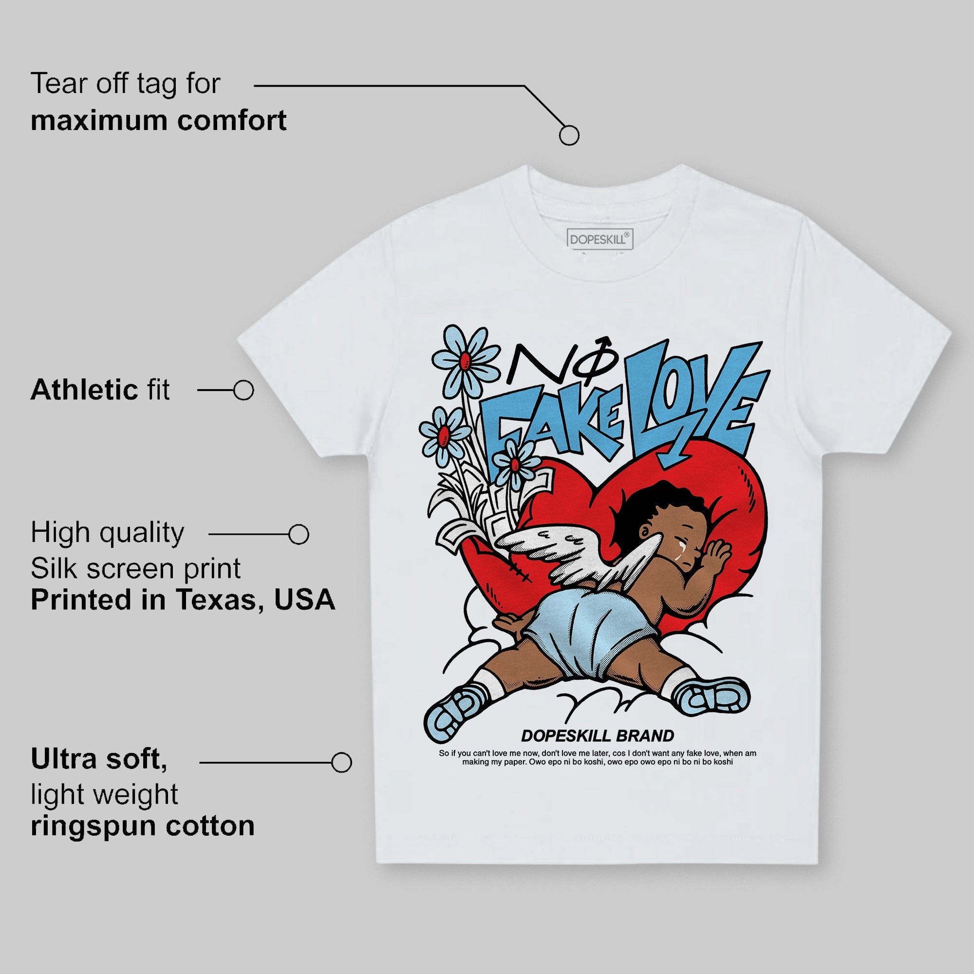 Legend Blue 11s superstreetwear Toddler Kids T-shirt No Fake Love Graphic