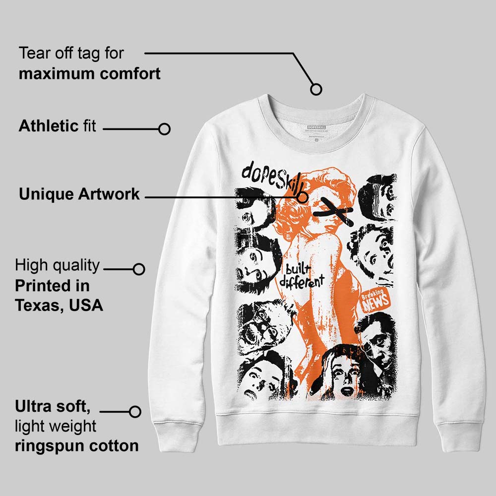 Orange Black White superstreetwear Sweatshirt Built Different Graphic