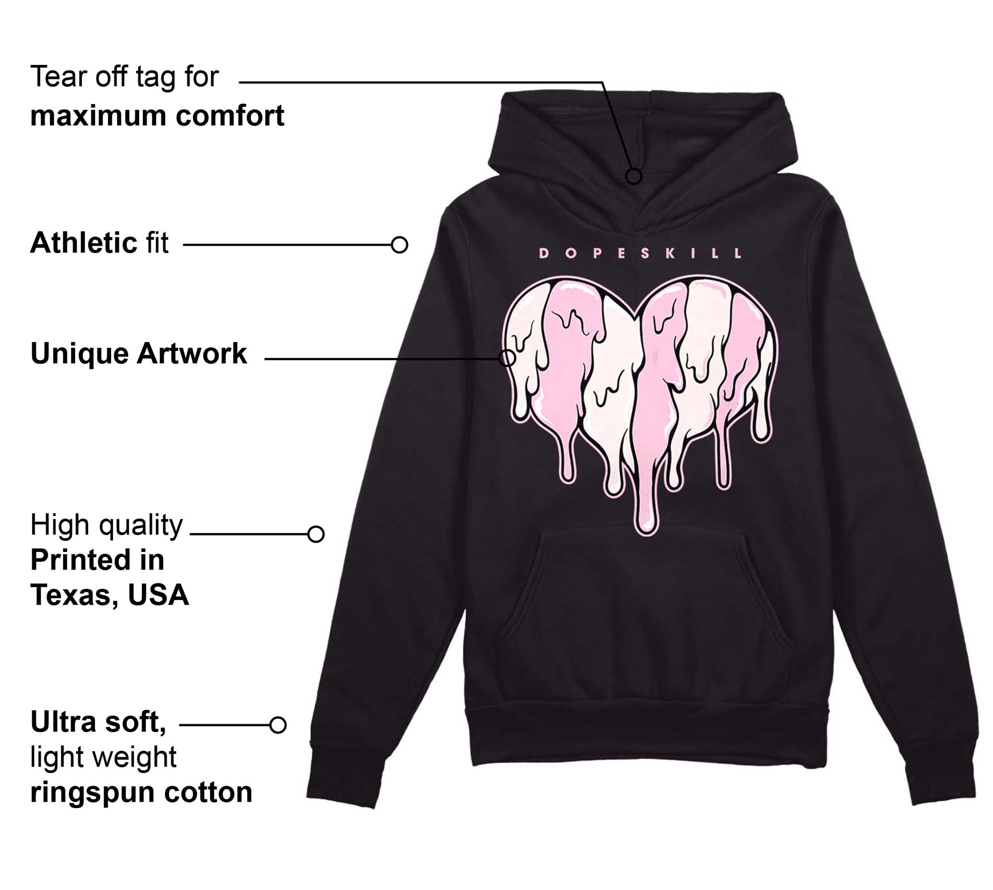 Dunk Low Pink Foam superstreetwear Hoodie Sweatshirt Slime Drip Heart Graphic