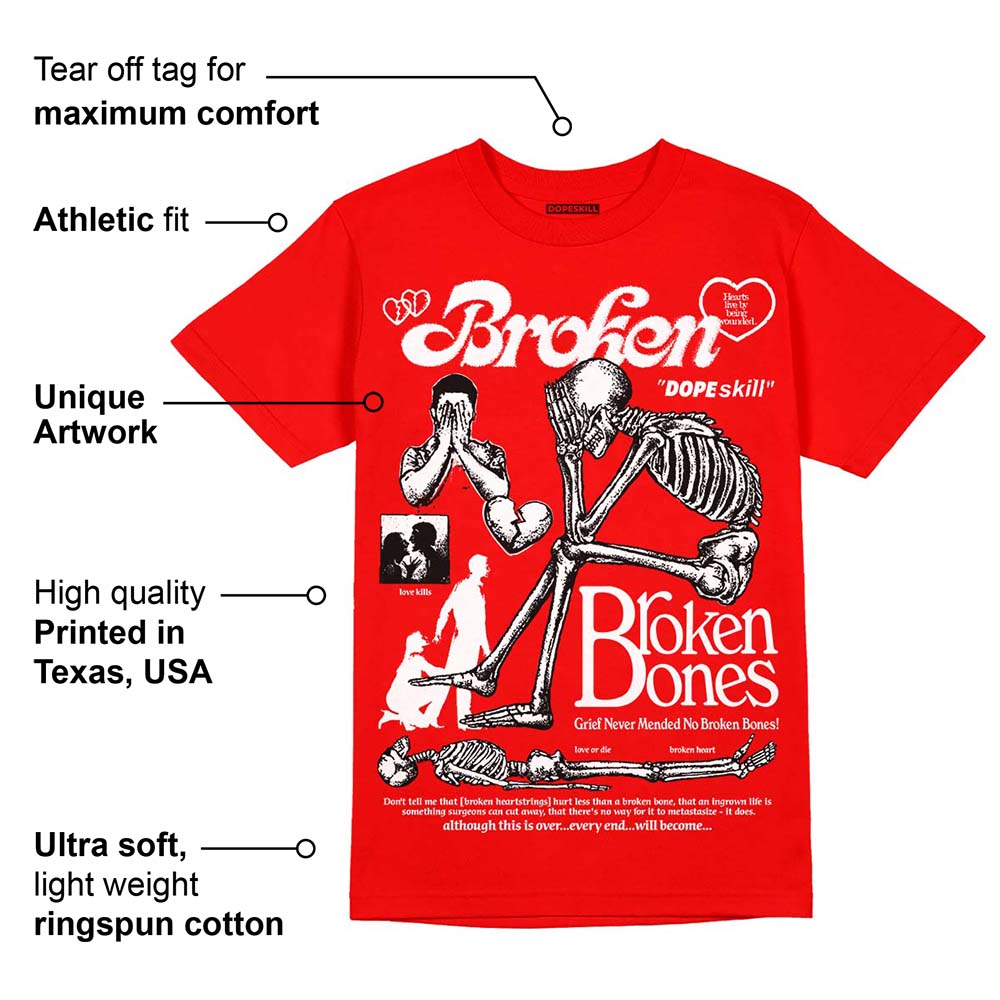 Red Collection superstreetwear Red T-shirt Broken Bones Graphic