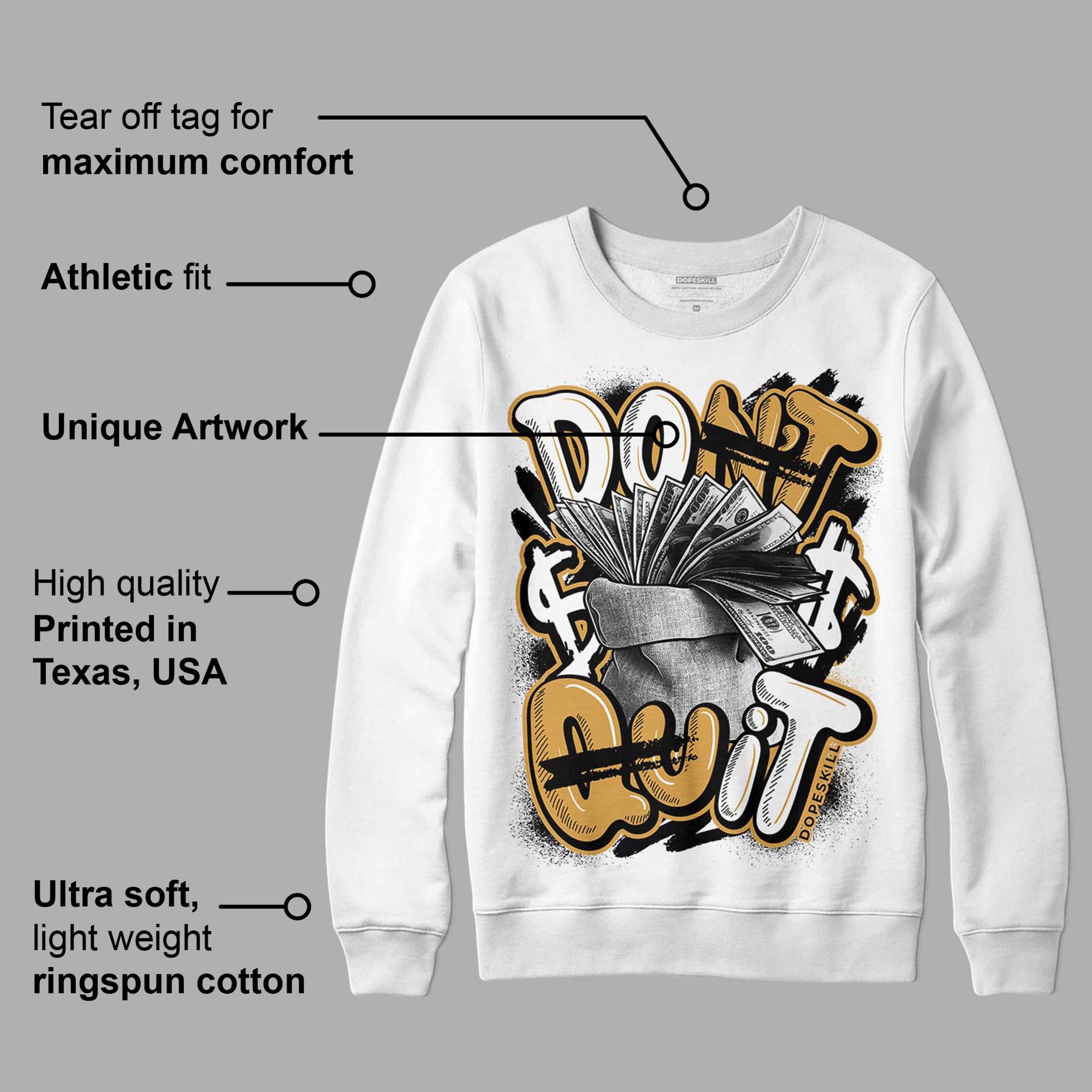 Gratitude 11s superstreetwear Sweatshirt Don't Quit Graphic