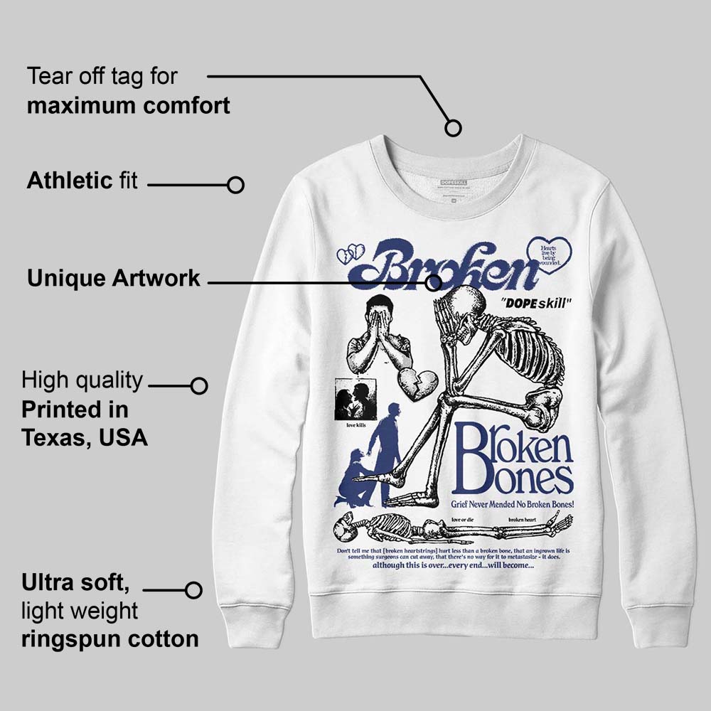 Rare Air Deep Royal Blue 1s superstreetwear Sweatshirt Broken Bones Graphic