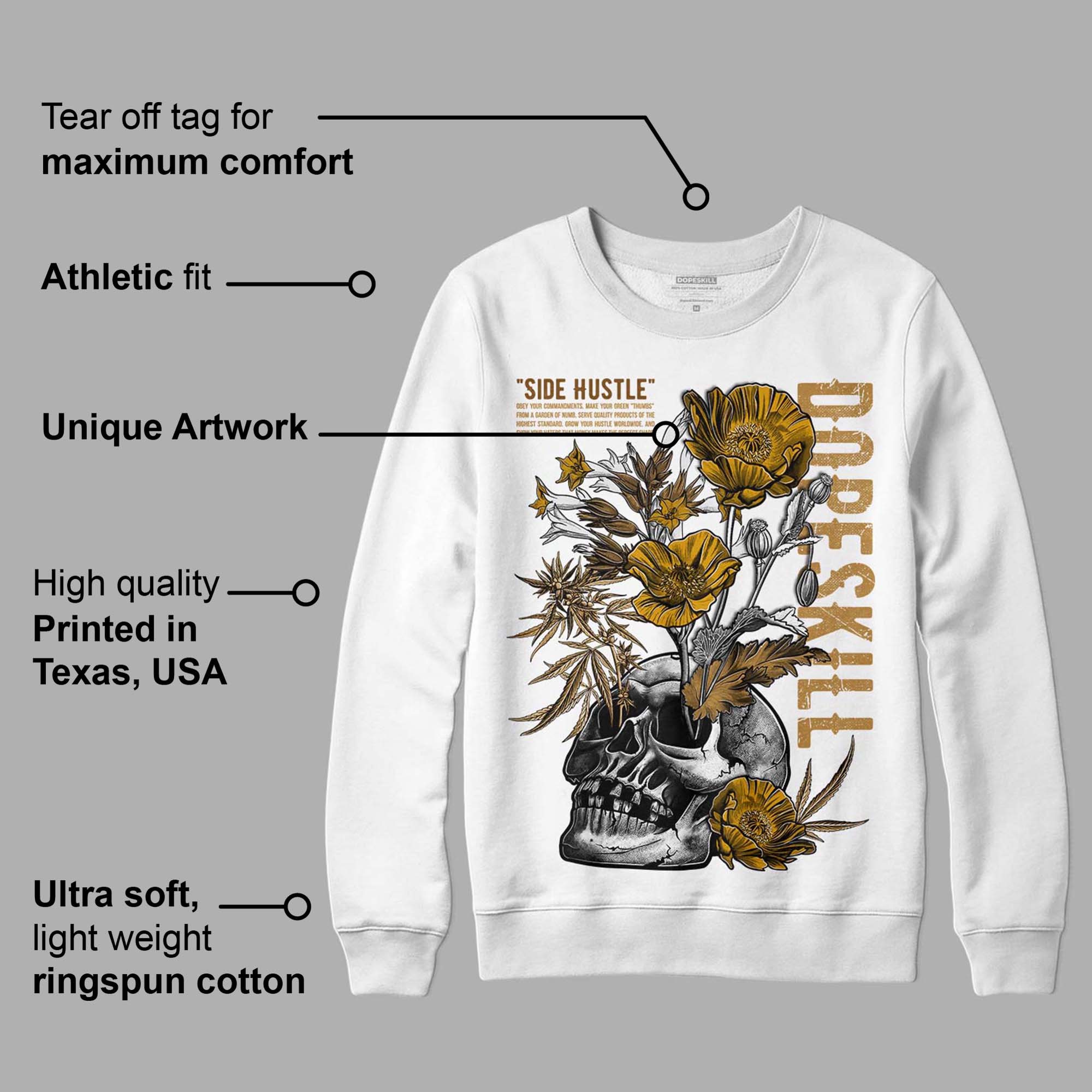 Wheat 13s superstreetwear Sweatshirt Side Hustle Graphic