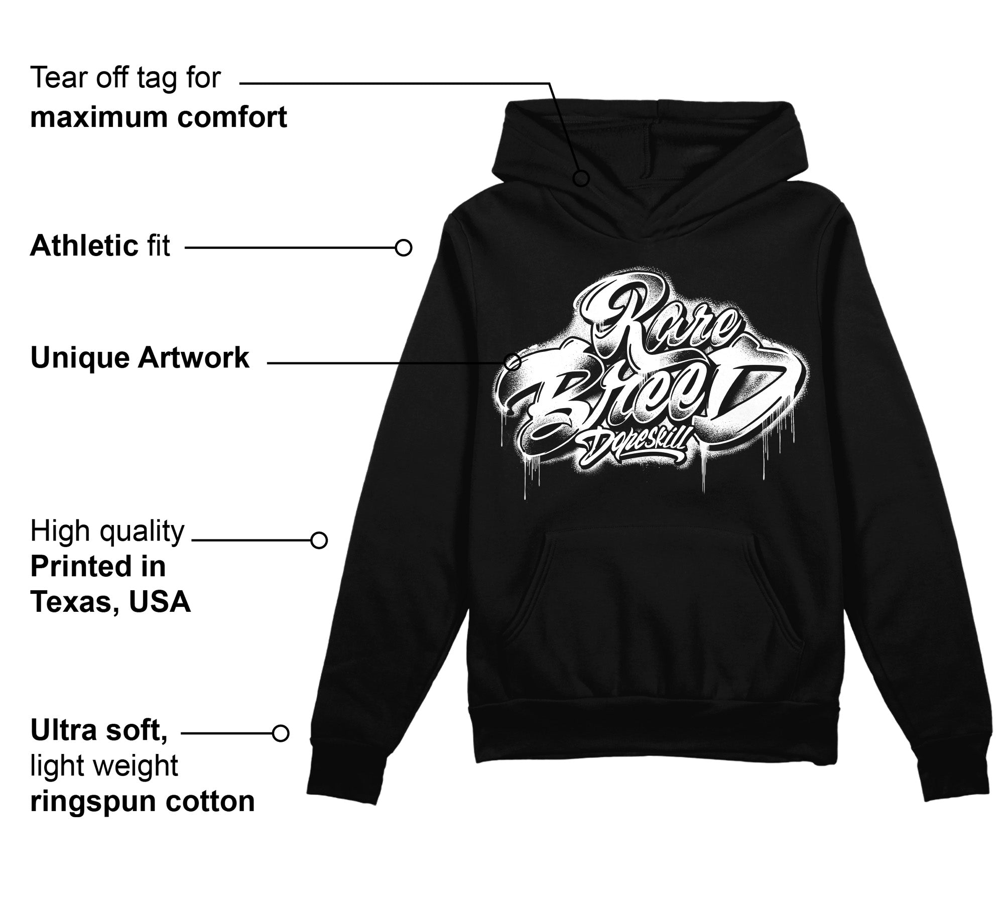 85 Black White 1s superstreetwear Hoodie Sweatshirt Rare Breed Type Graphic