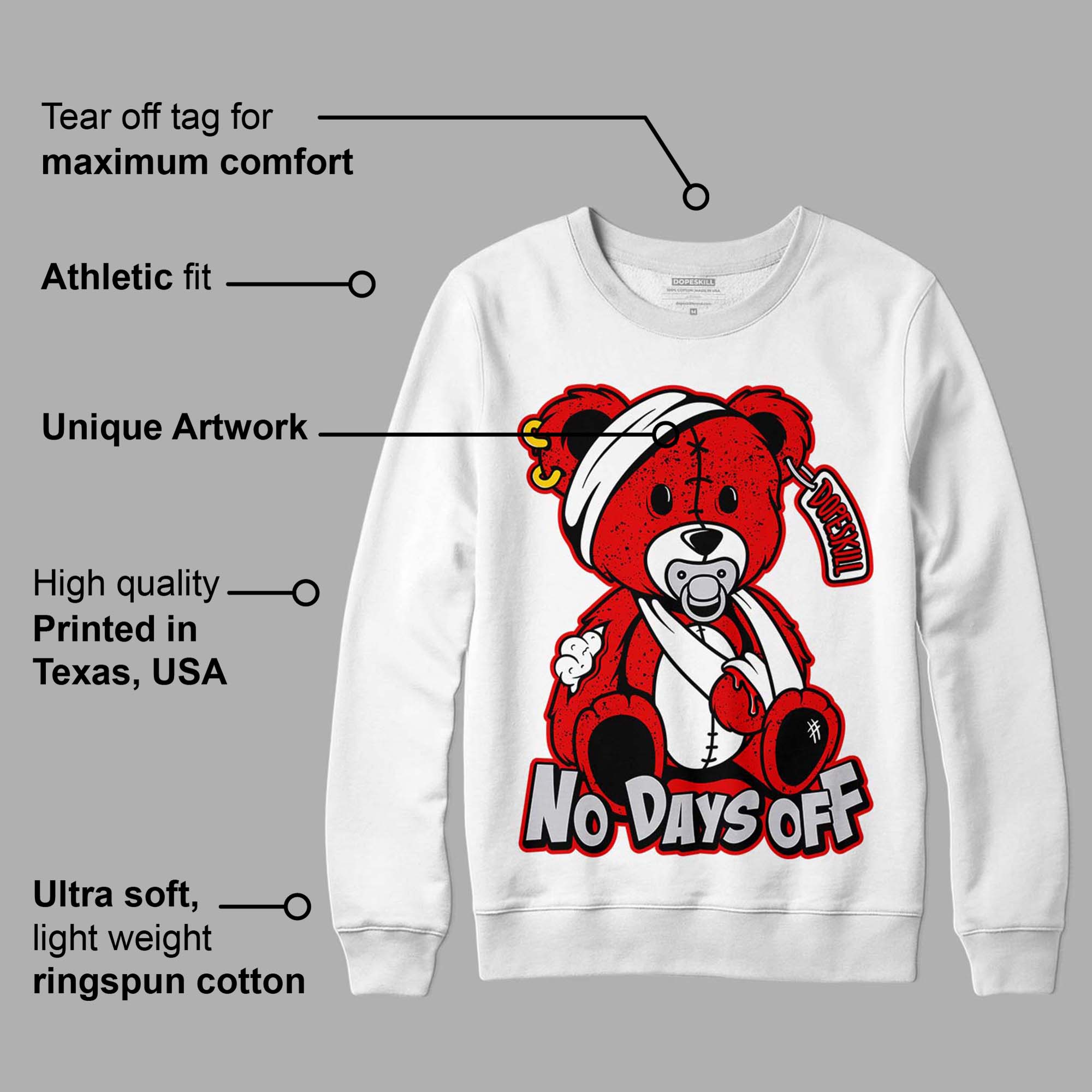 Red Cement 4S superstreetwear Sweatshirt Hurt Bear Graphic