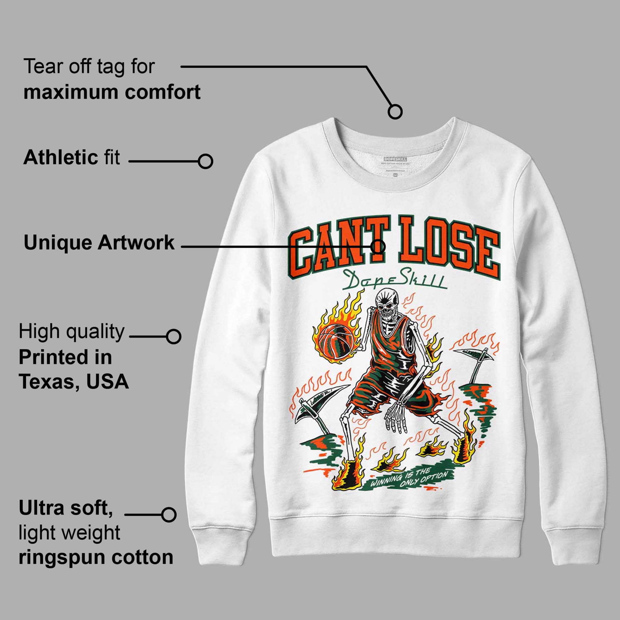 Dunk Low Team Dark Green Orange superstreetwear Sweatshirt Cant Lose Graphic