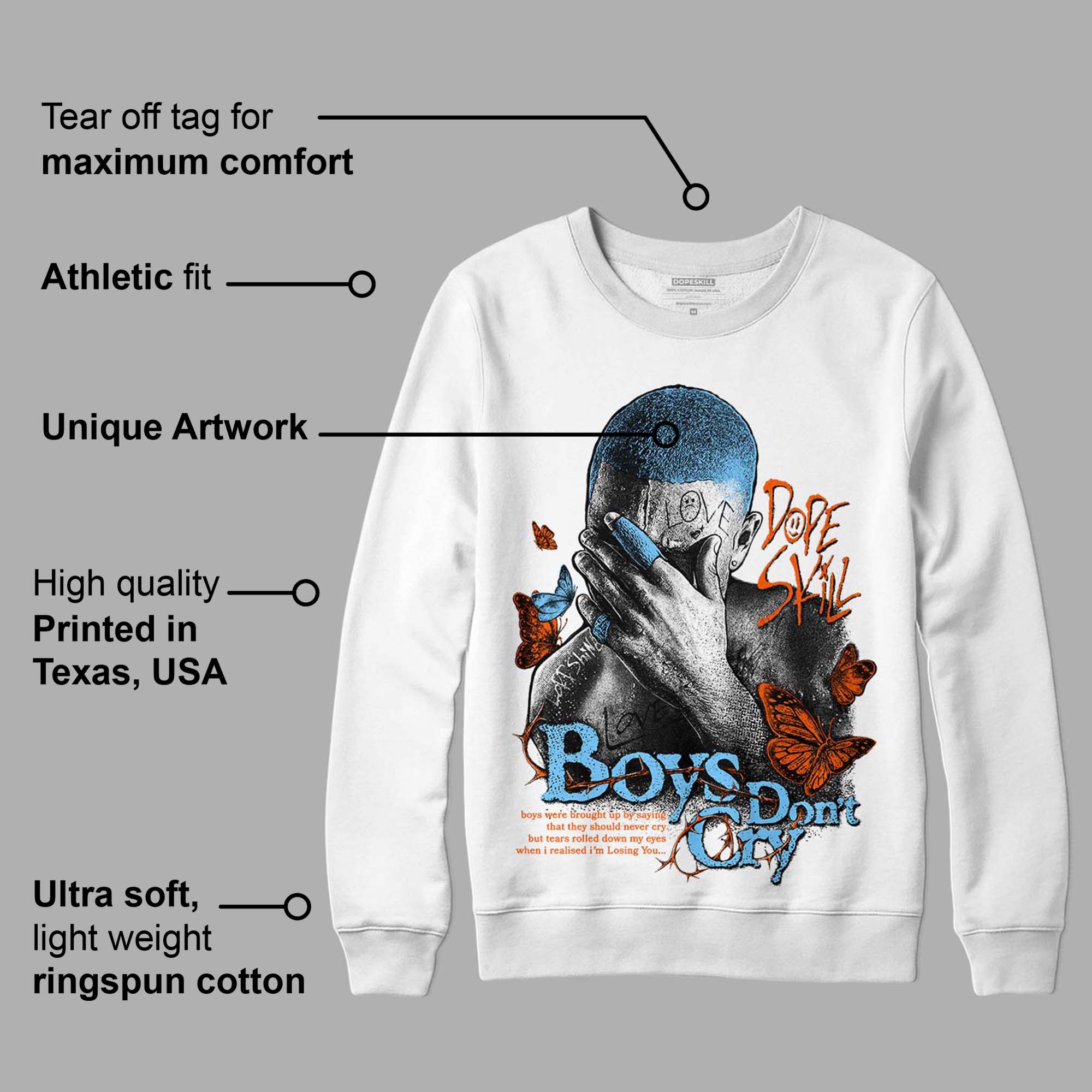 Dunk Low Futura University Blue superstreetwear Sweatshirt Boys Don't Cry Graphic