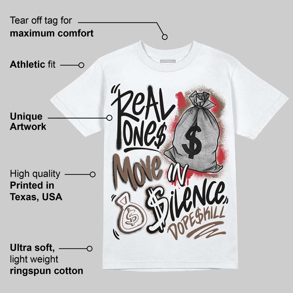Olive 9s superstreetwear T-Shirt Real Ones Move In Silence Graphic