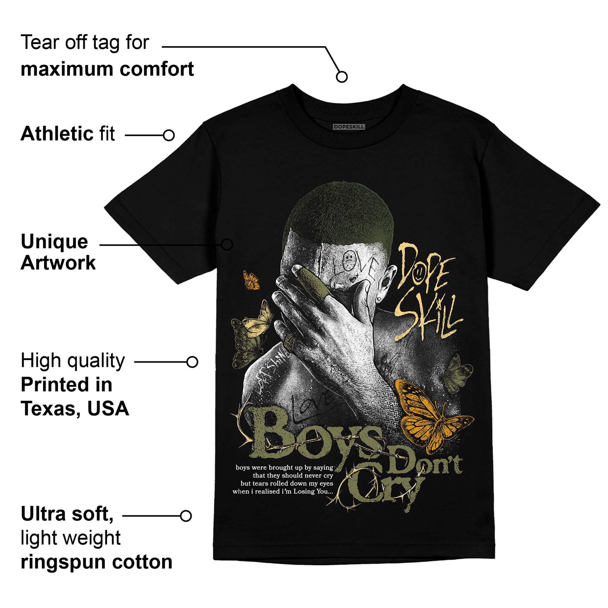 Craft Olive 4s superstreetwear T-Shirt Boys Don't Cry Graphic